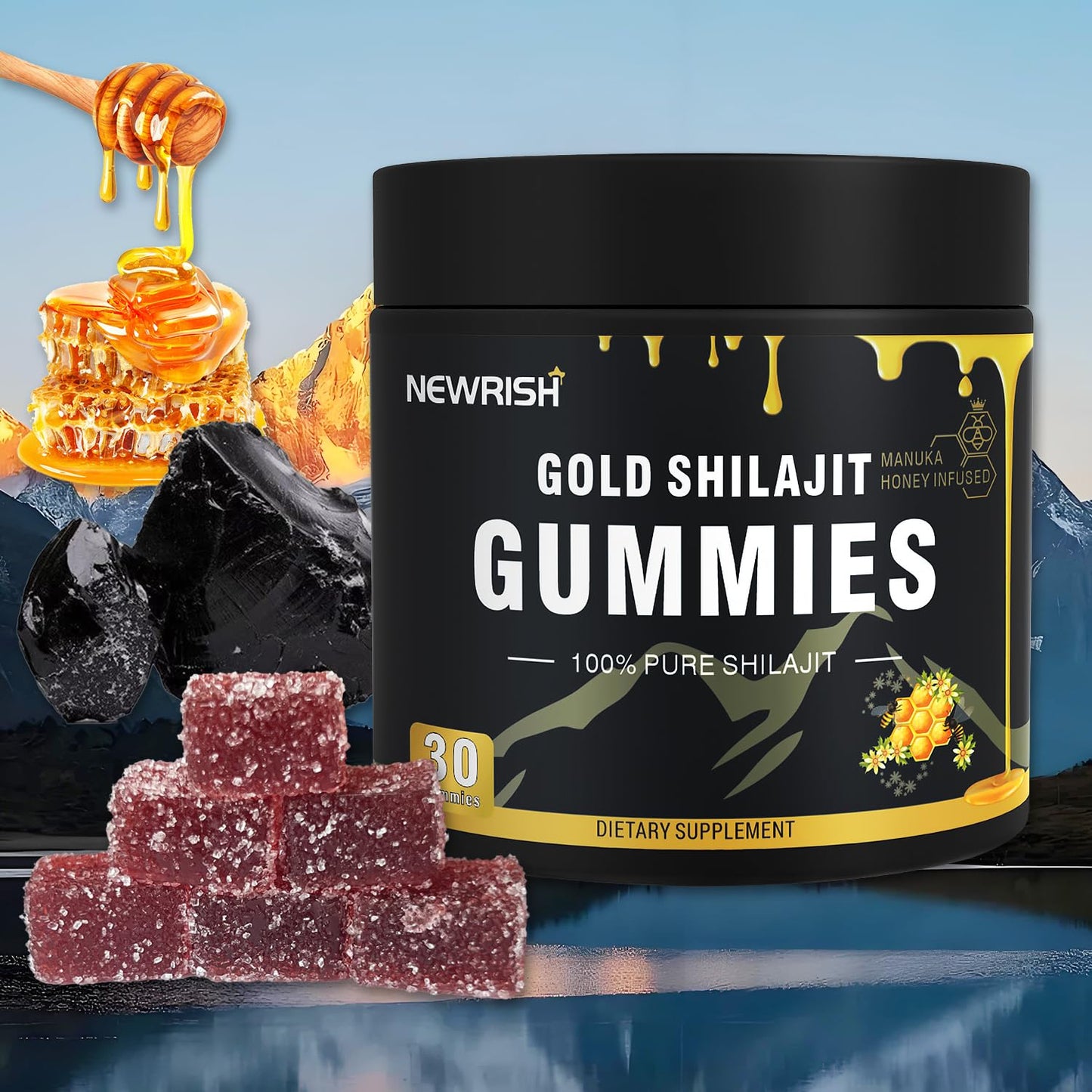 Newrish Shilajit Gummies, 30 Count