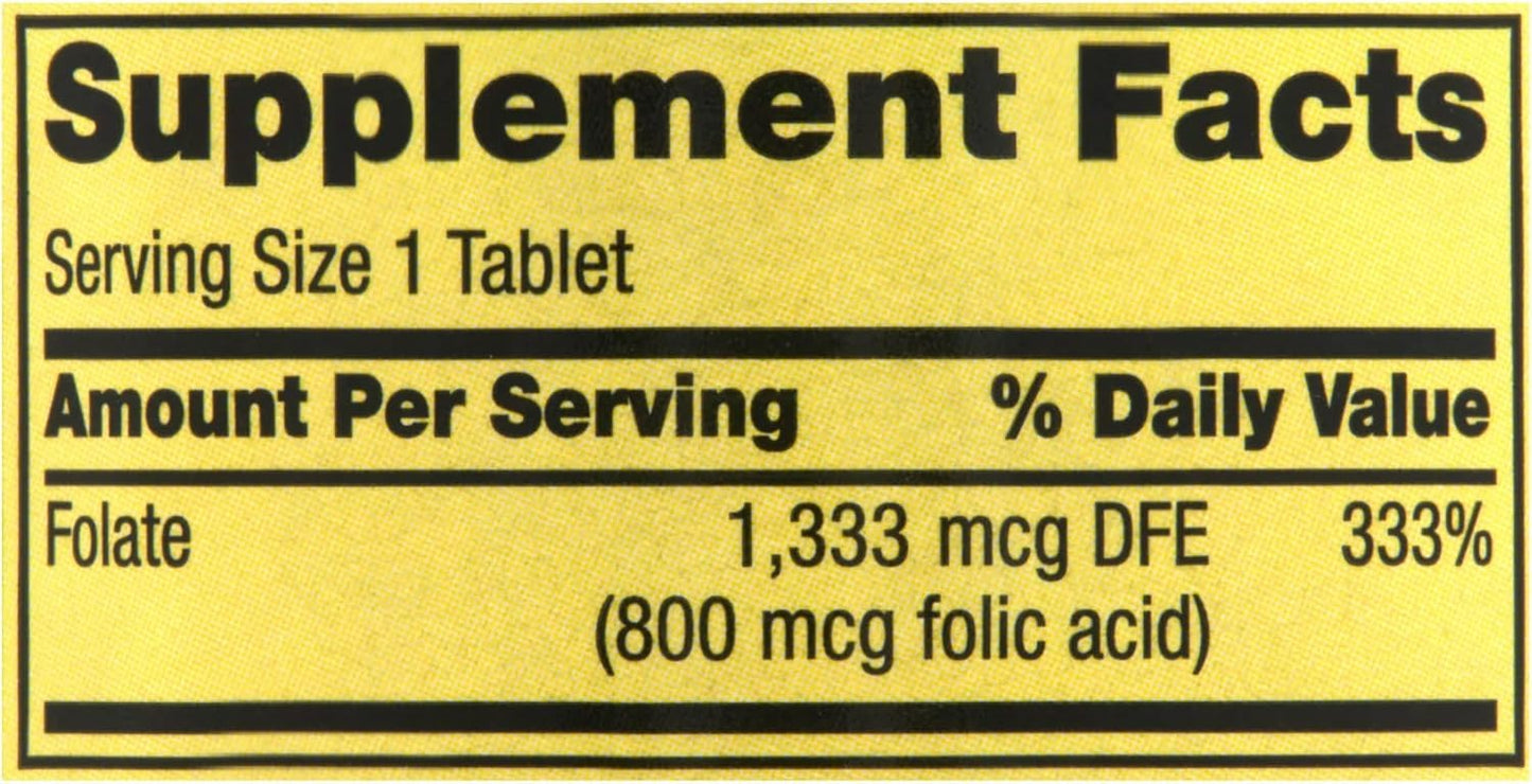 BASKETGOODS Folate Dietary Supplement Tablet 1,333 mcg DFE, 400 Count