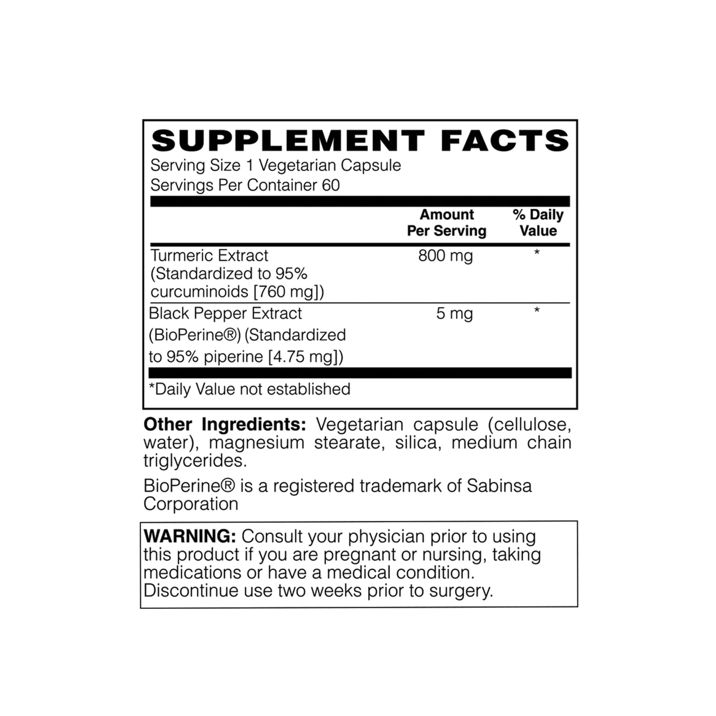 DYMA Turmeric Supplements for Natural Pain Relief & Inflammation Capsules, 60