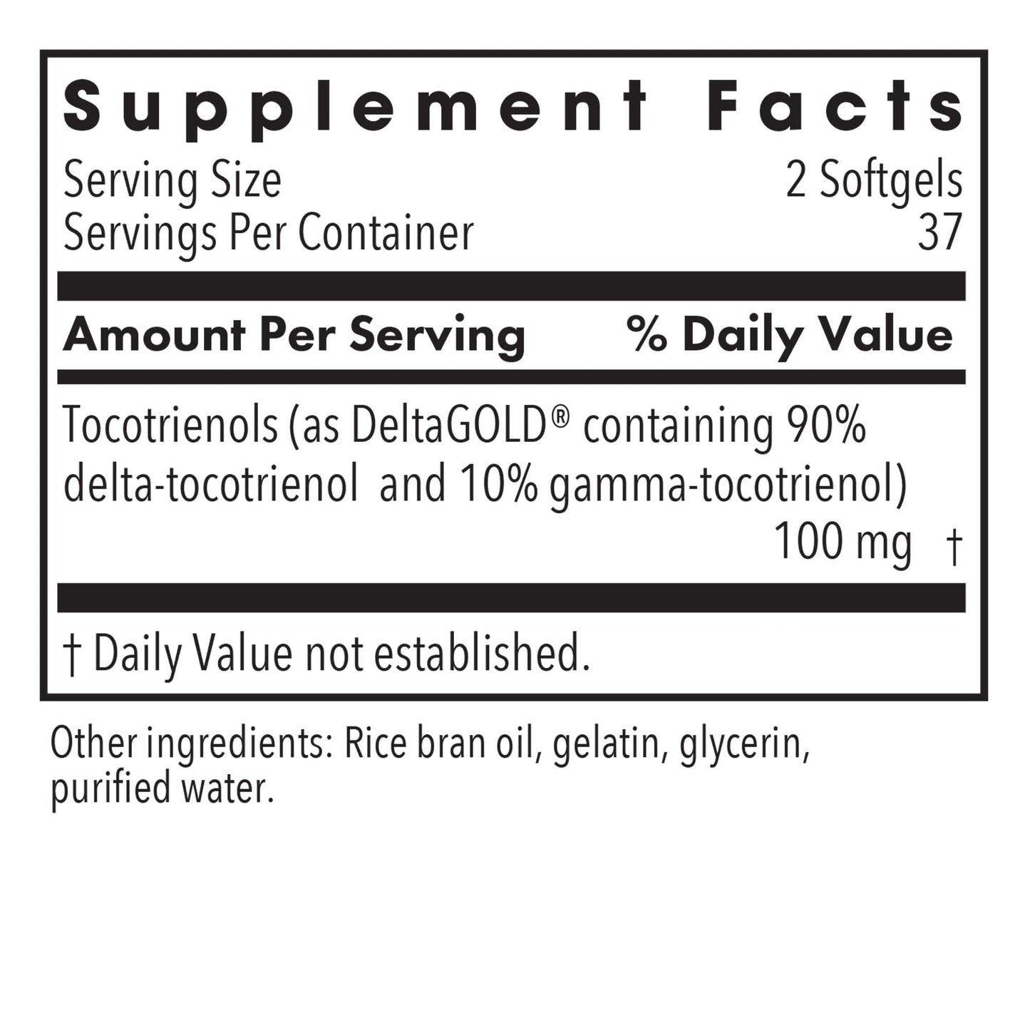 Allergy Research Group Delta-Fraction Tocotrienols Supplement Softgels 75 Count
