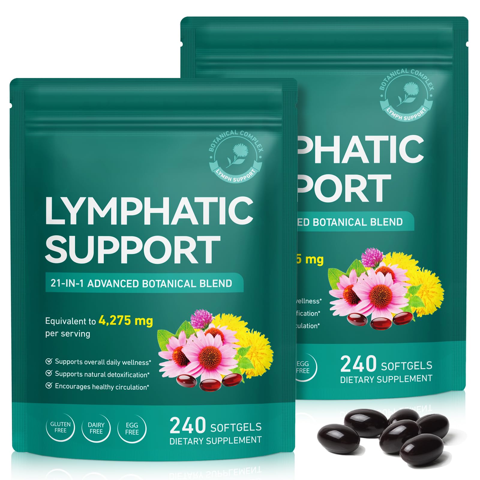 UXENPHXF Lymphatic Drainage Supplements Lymphatic Support Capsules 480