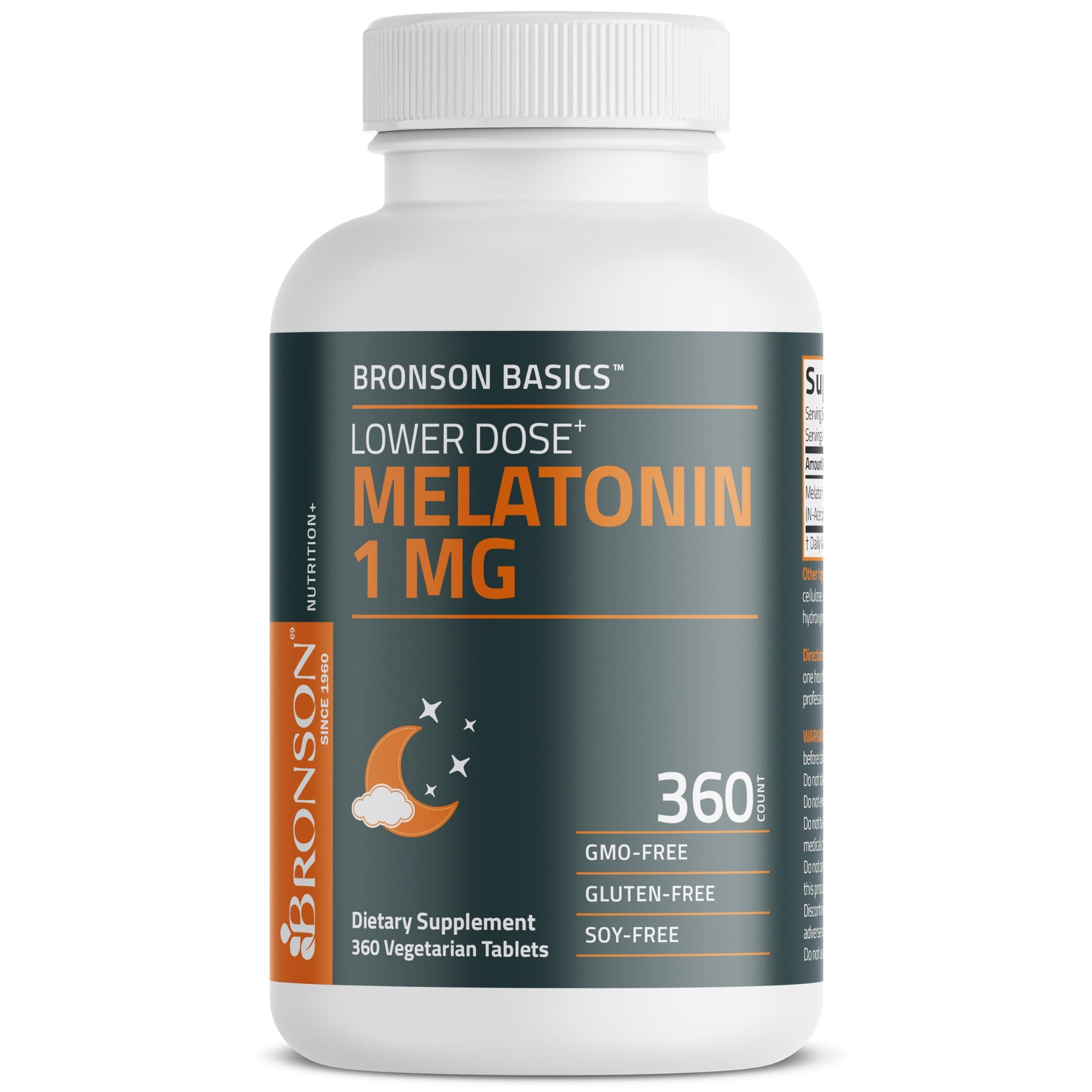 Bronson Lower Dose Melatonin 1mg Capsule, 360 Count