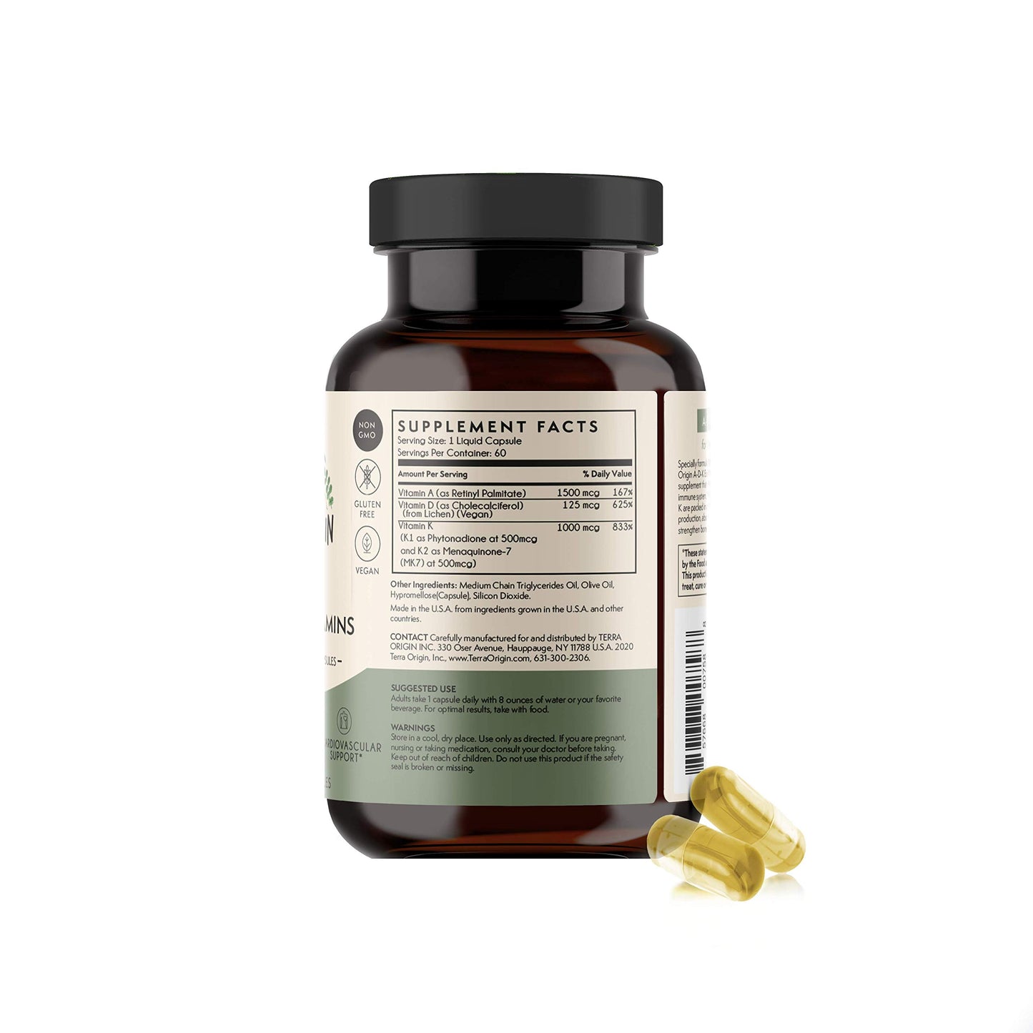 TERRA ORIGIN ADK Essential Vitamin Supplement Capsule, 60