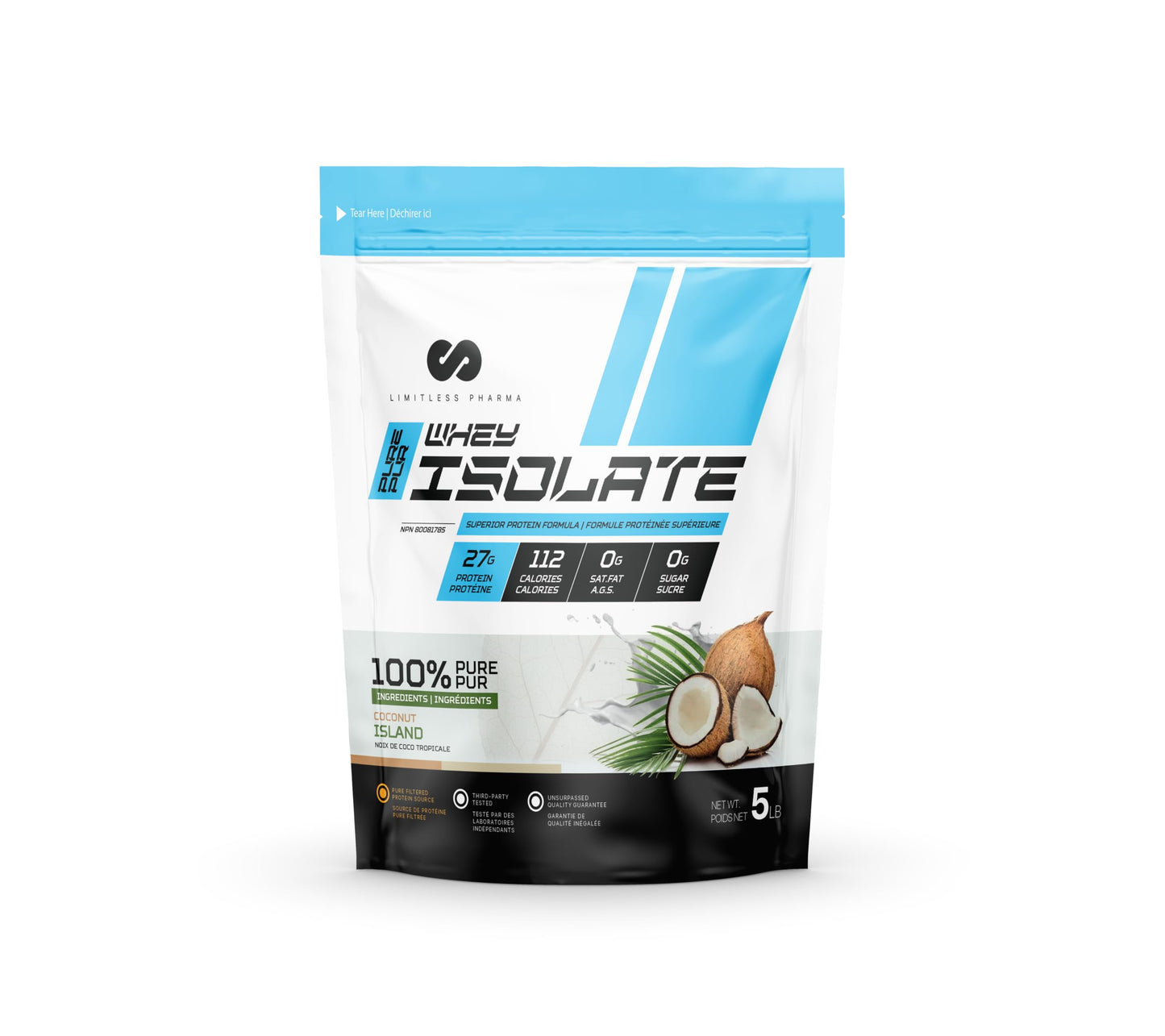Limitless Pharma Pure Whey Isolate Powder 80 Servings