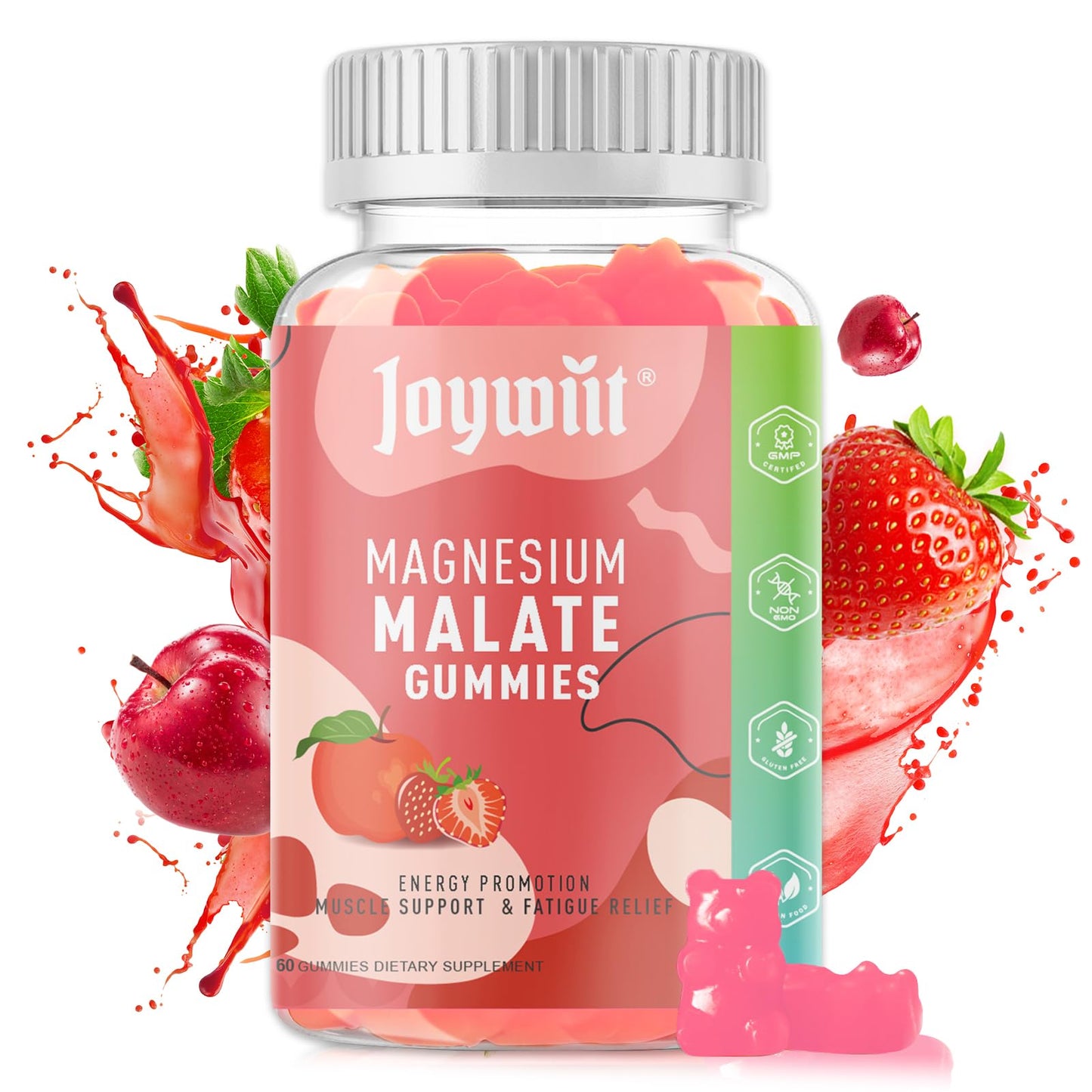 Joywiit Magnesium Malate Gummies 1000mg, 60 Count