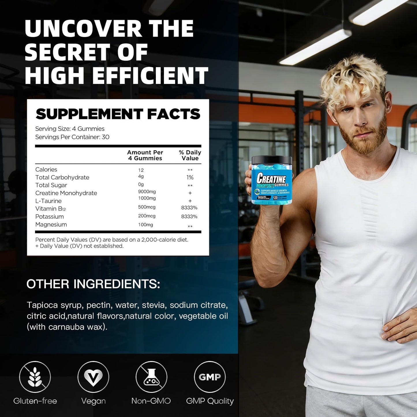 ULIKEATM Creatine Monohydrate Gummies, 120 Count