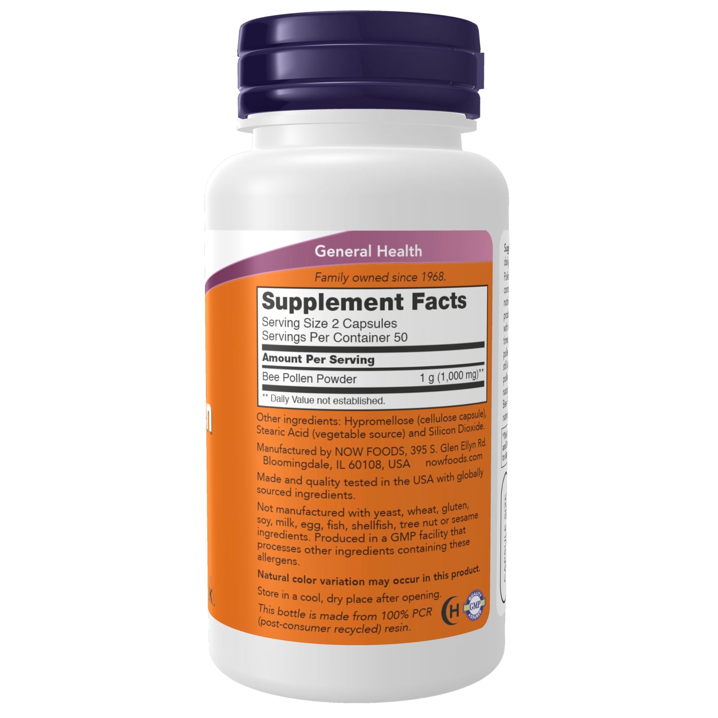 NOW Foods Bee Pollen Capsules, 100
