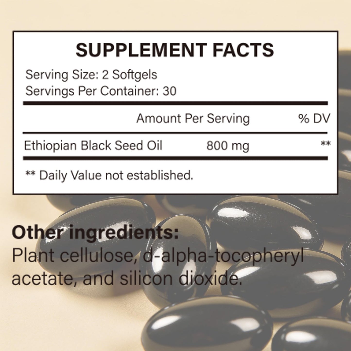 PBZPBZ Organic Ethiopian Black Seed Oil Softgels, 60 Count