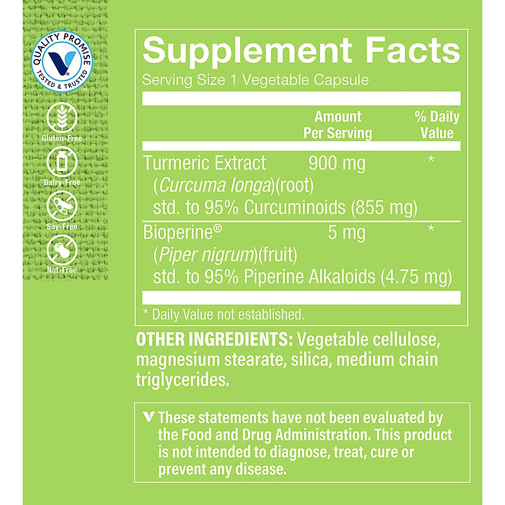 The Vitamin Shoppe Triple Strength Turmeric with Curcumin 900mg, 240 Capsules