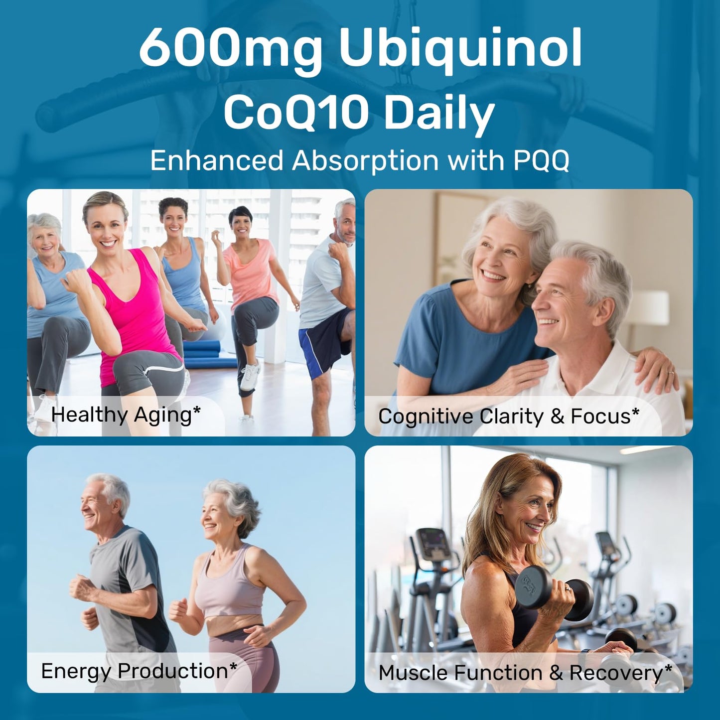 Sunshine & Rain Ubiquinol CoQ10 600mg with PQQ, Vitamin E & Plant Sterols – High Absorption Formula with Black Pepper & Sunflower Lecithin – Heart Health, Energy Production & Antioxidant Support Softgels 60