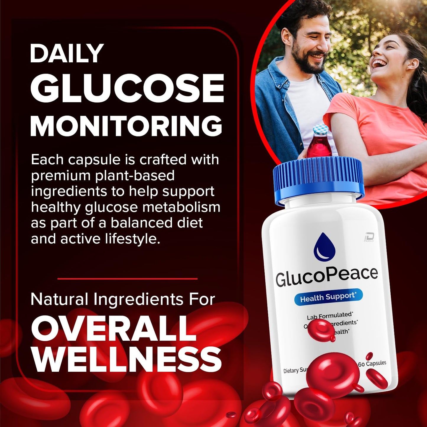 Indelo Gluco Peace Capsules, 60 Count