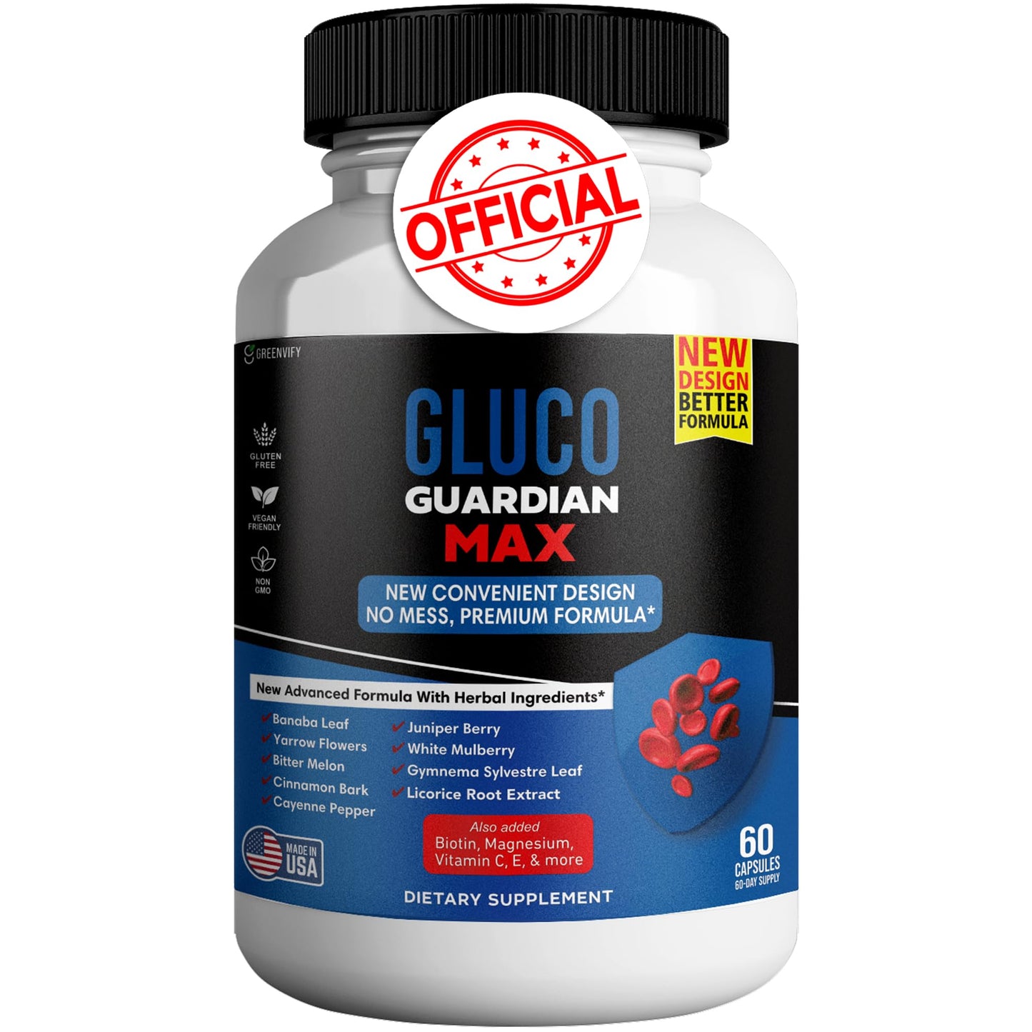 GREENVIFY Gluo Guardian Max Advanced Wellness Support Capsules 60 Capsules