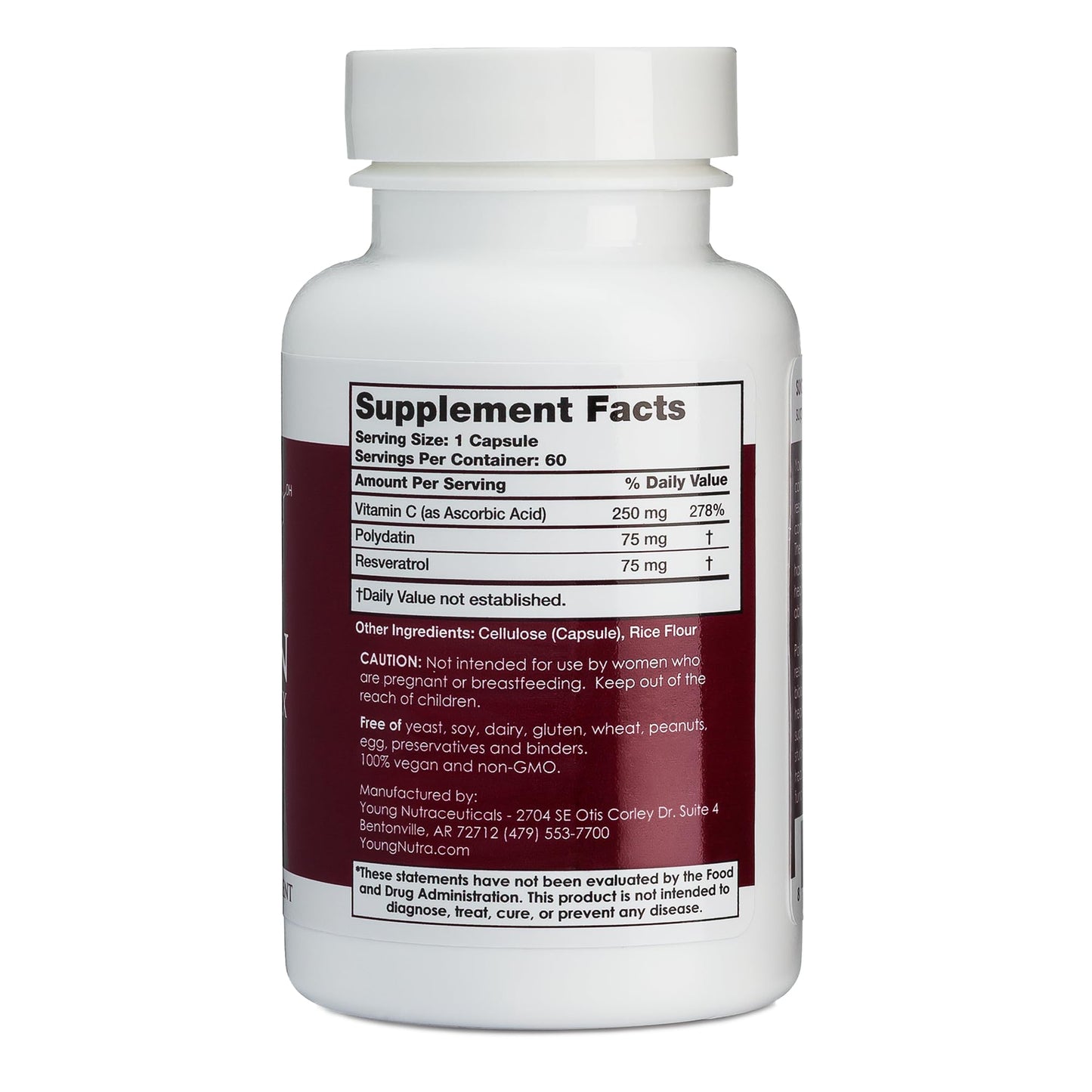 Mirica YoungNutra Polydatin Complex with Resveratrol High Absorption Capsule 60