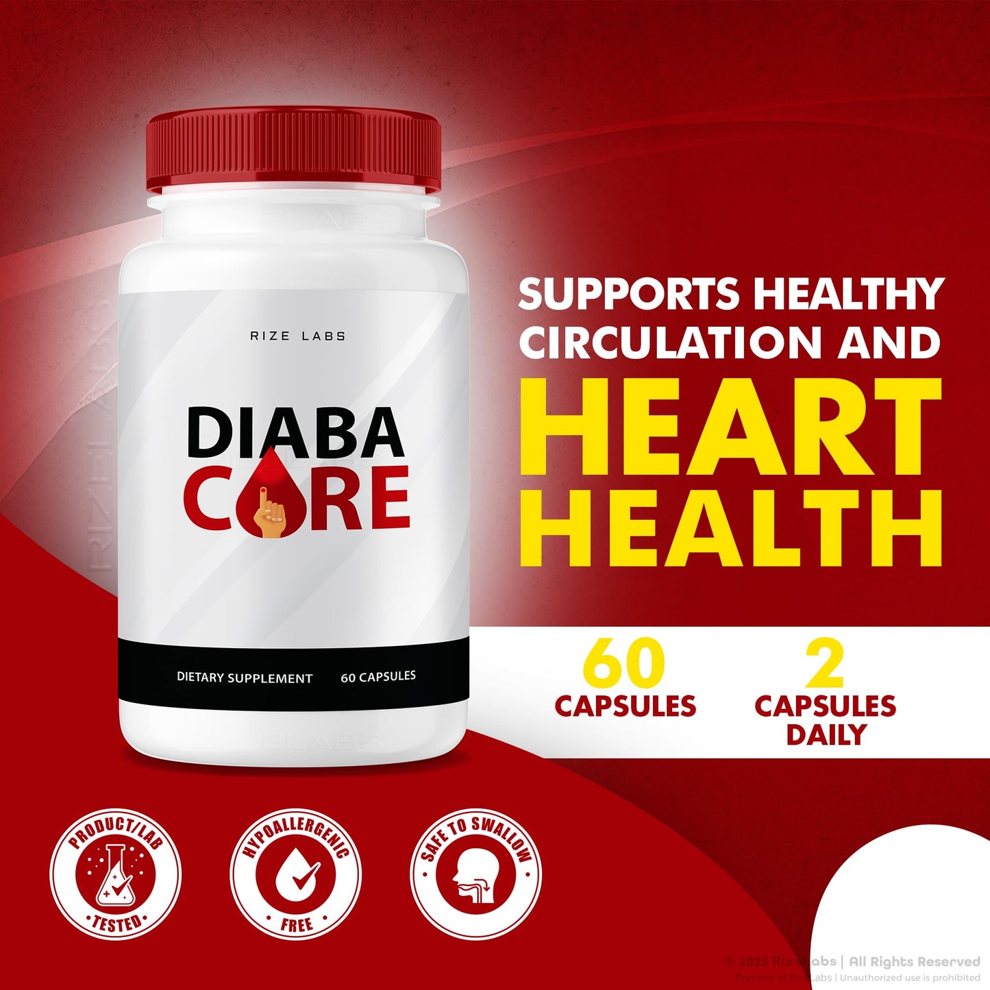 Rize Labs Diabacore Dietary Supplement 300 Capsules