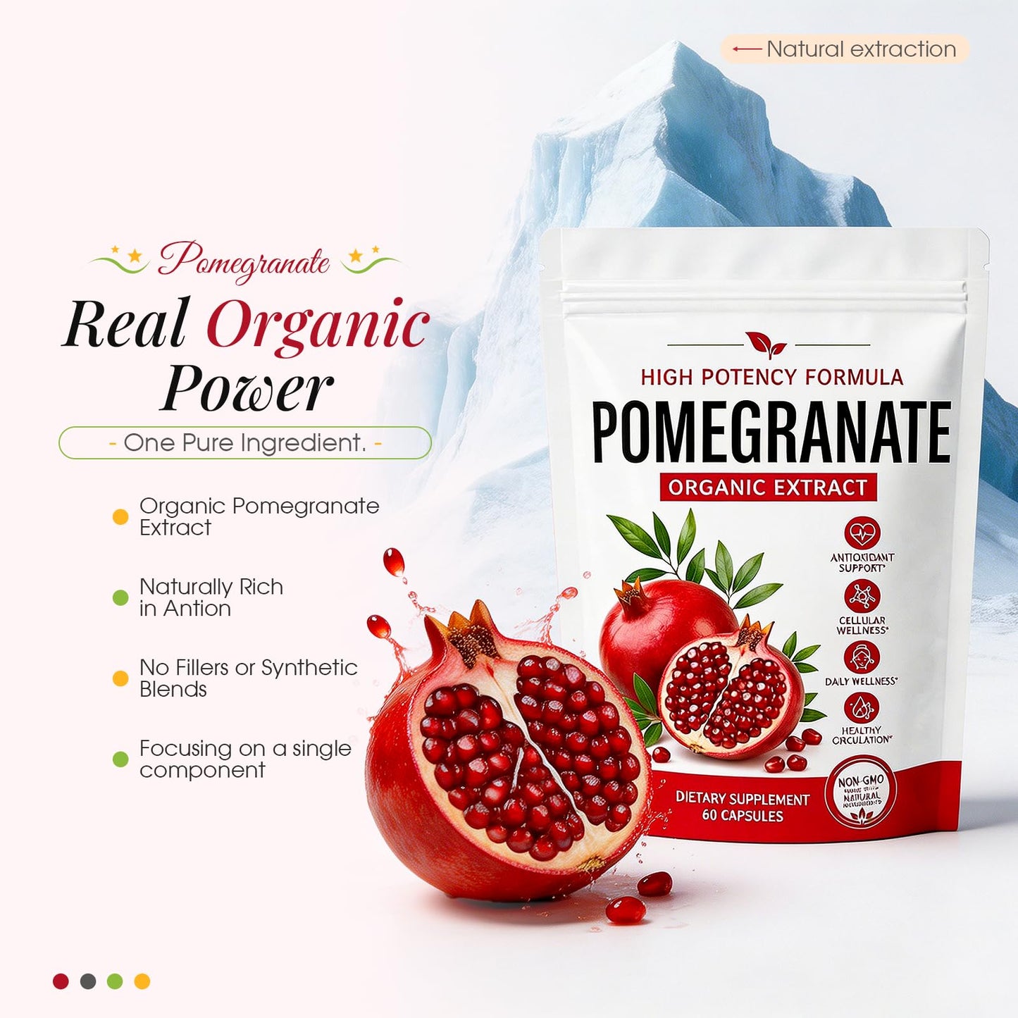 JXlspe Premium Pomegranate Extract 60 Capsules