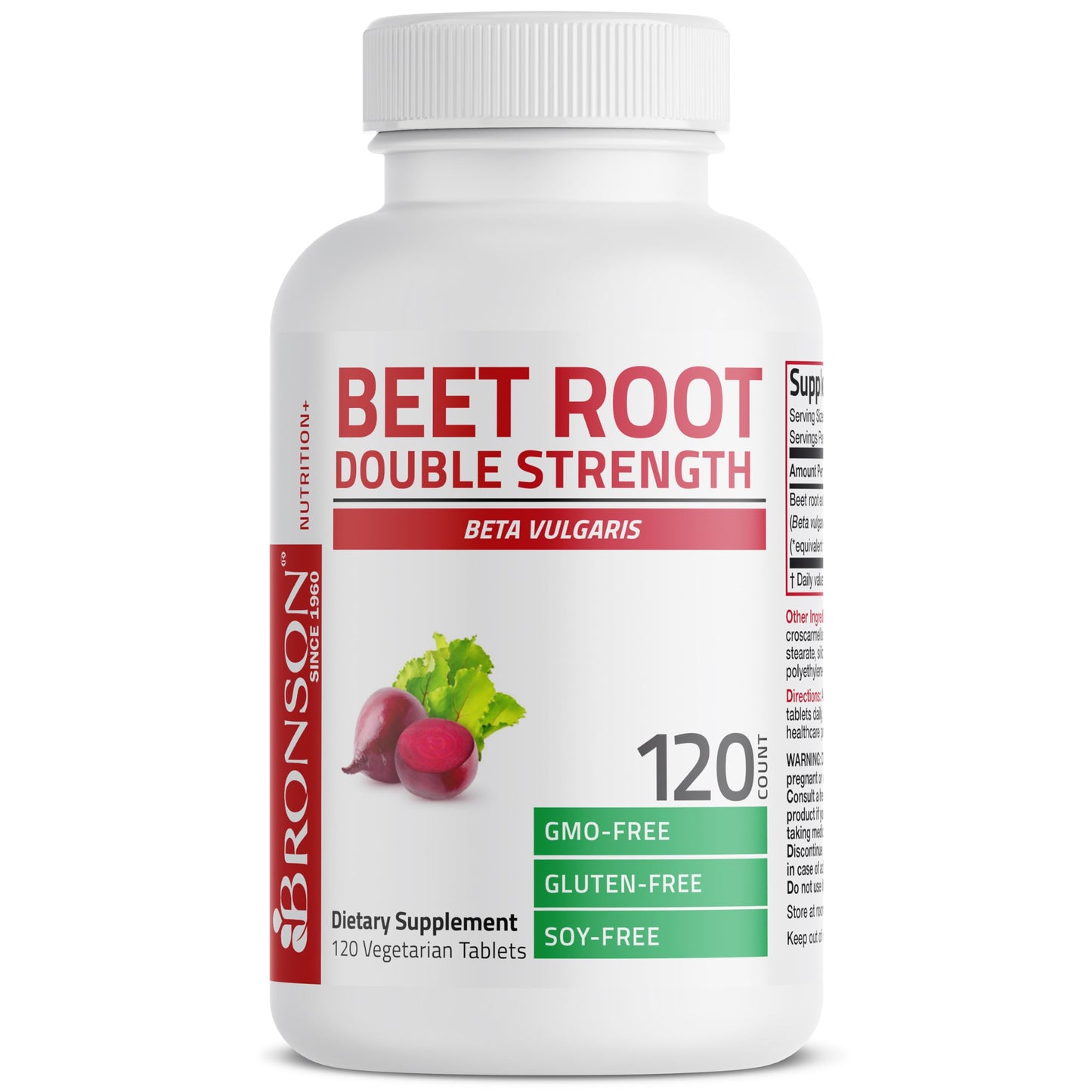 Bronson Beet Root Double Strength Non-GMO Tablet 120 Count