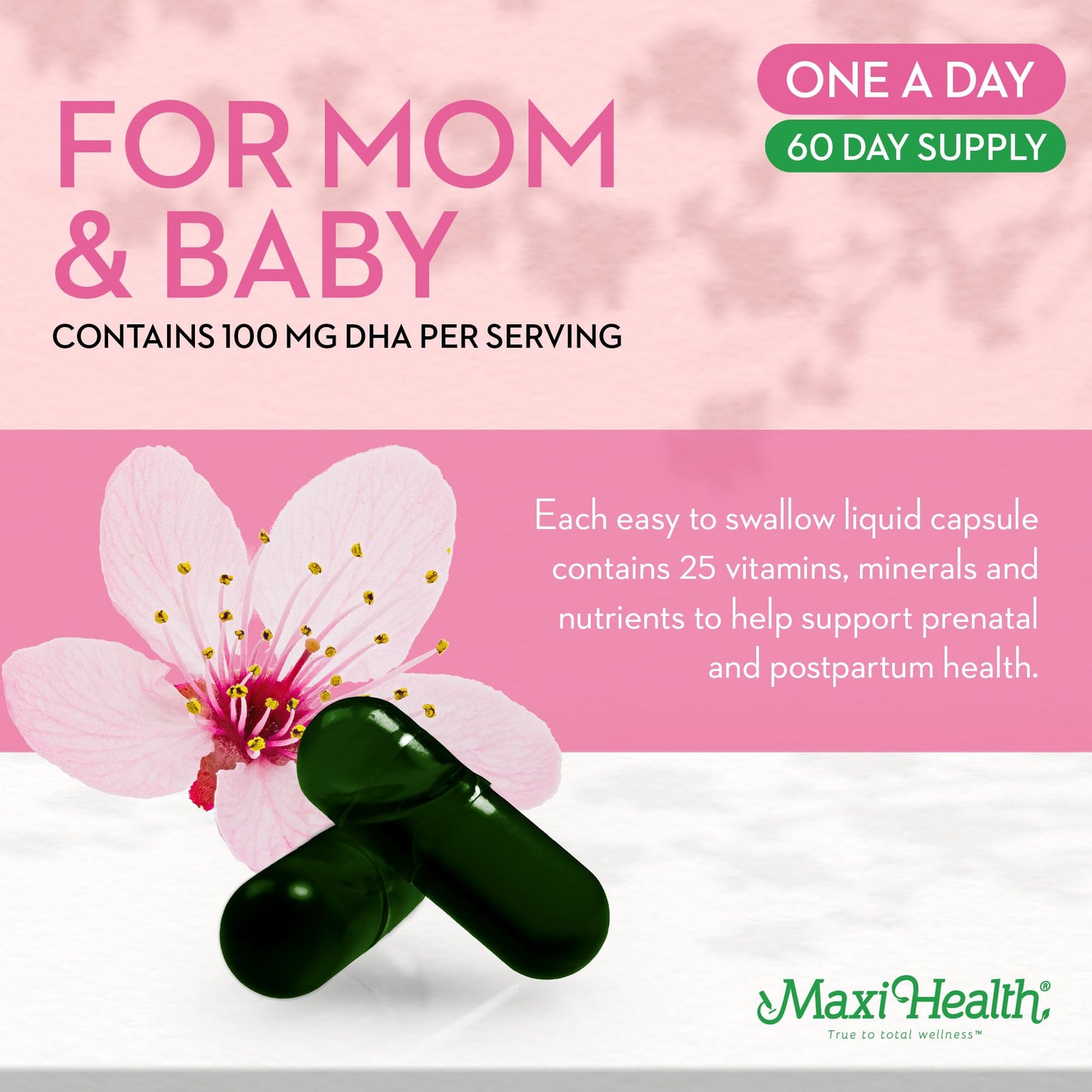 Maxi Health Methyl Prenatal DHA Prenatal Vitamins Capsules 60