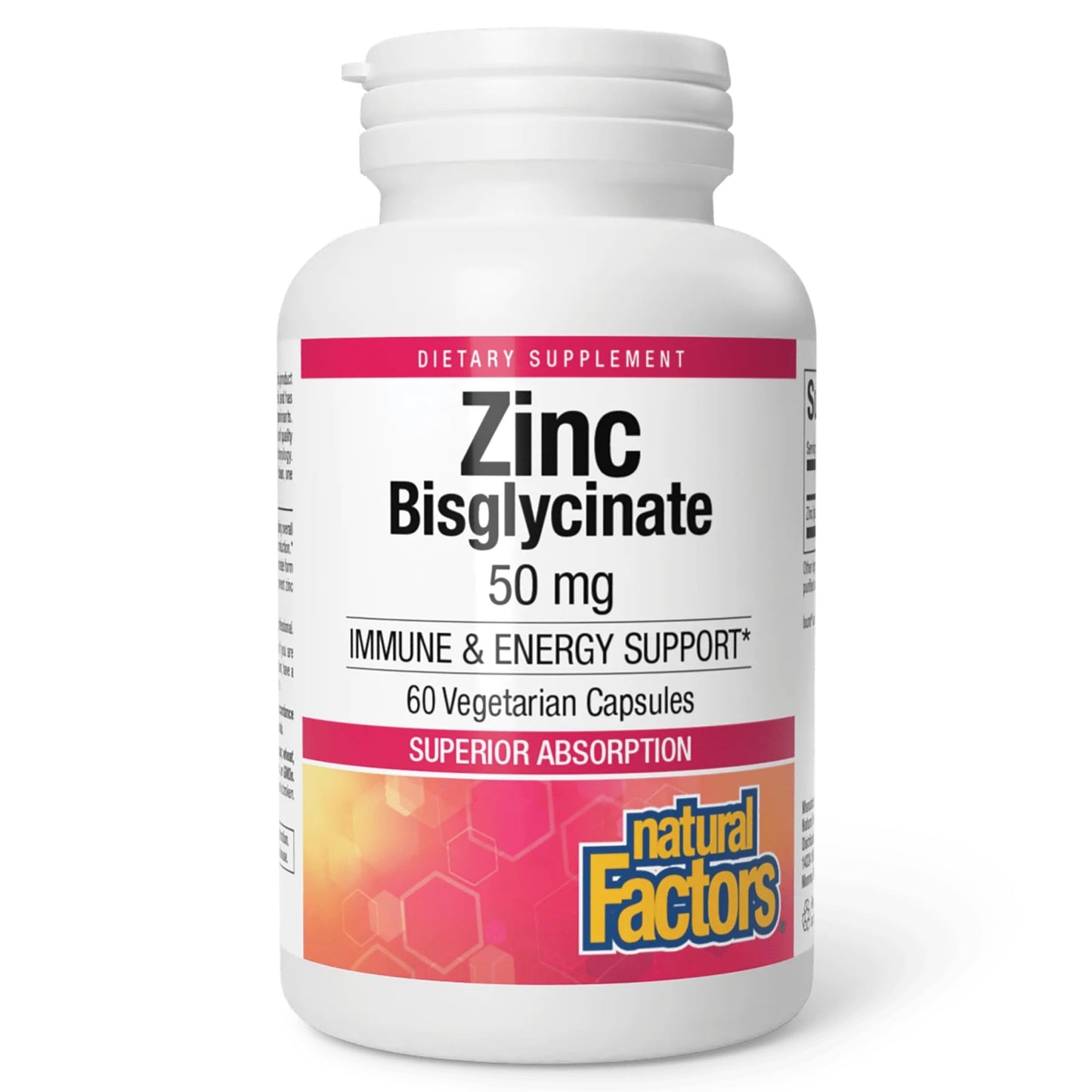 Natural Factors Zinc Bisglycinate 50 mg Capsules, 60 Count