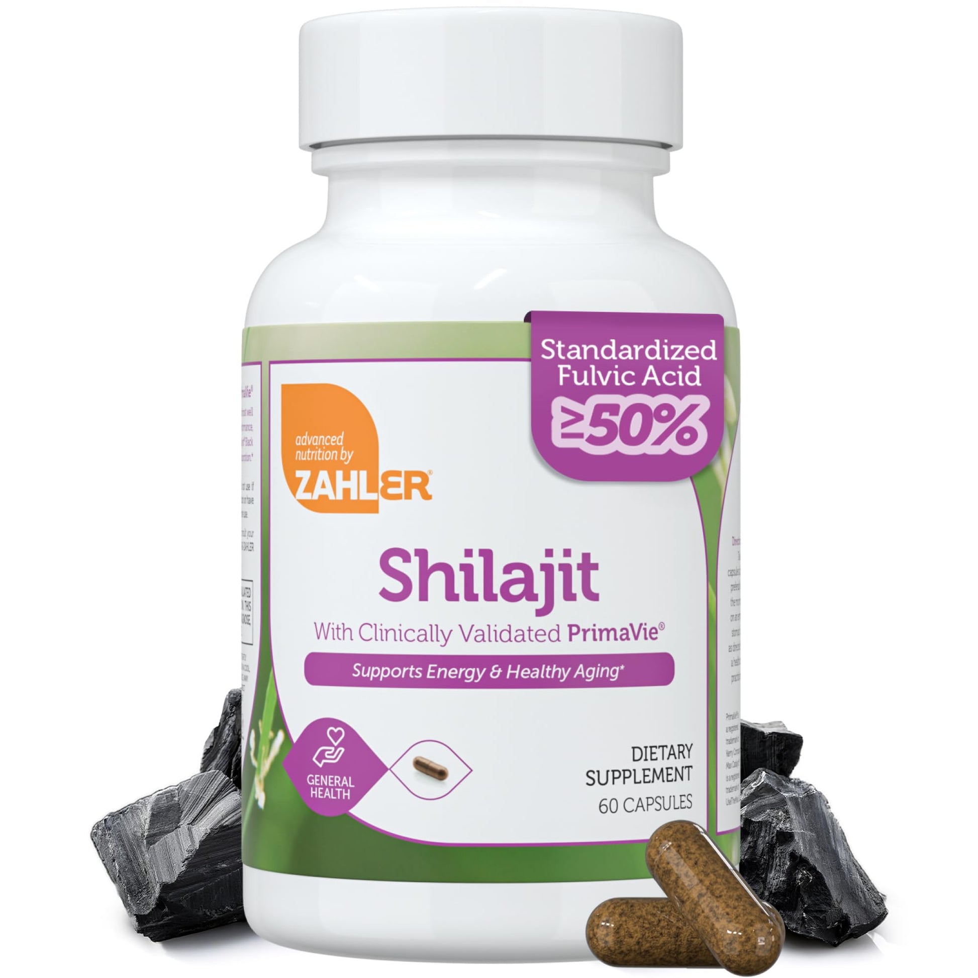 Zahler Shilajit Capsules 500 mg, 60 Count