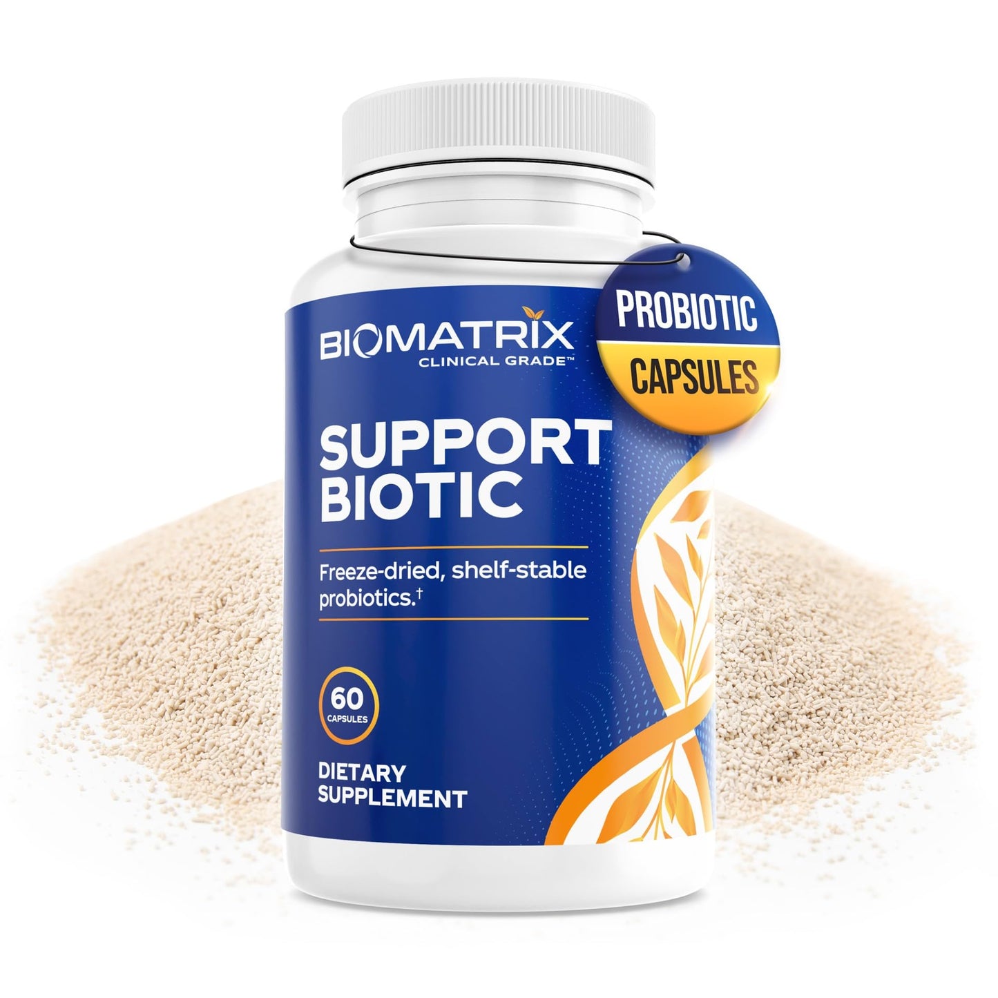 BioMatrix Saccharomyces boulardii Probiotic Supplement with L. paracasei, L. rhamnosus, Bifidobacterium, Acidophilus – Prebiotic Complement – Temp-Stable Capsule 60 Count