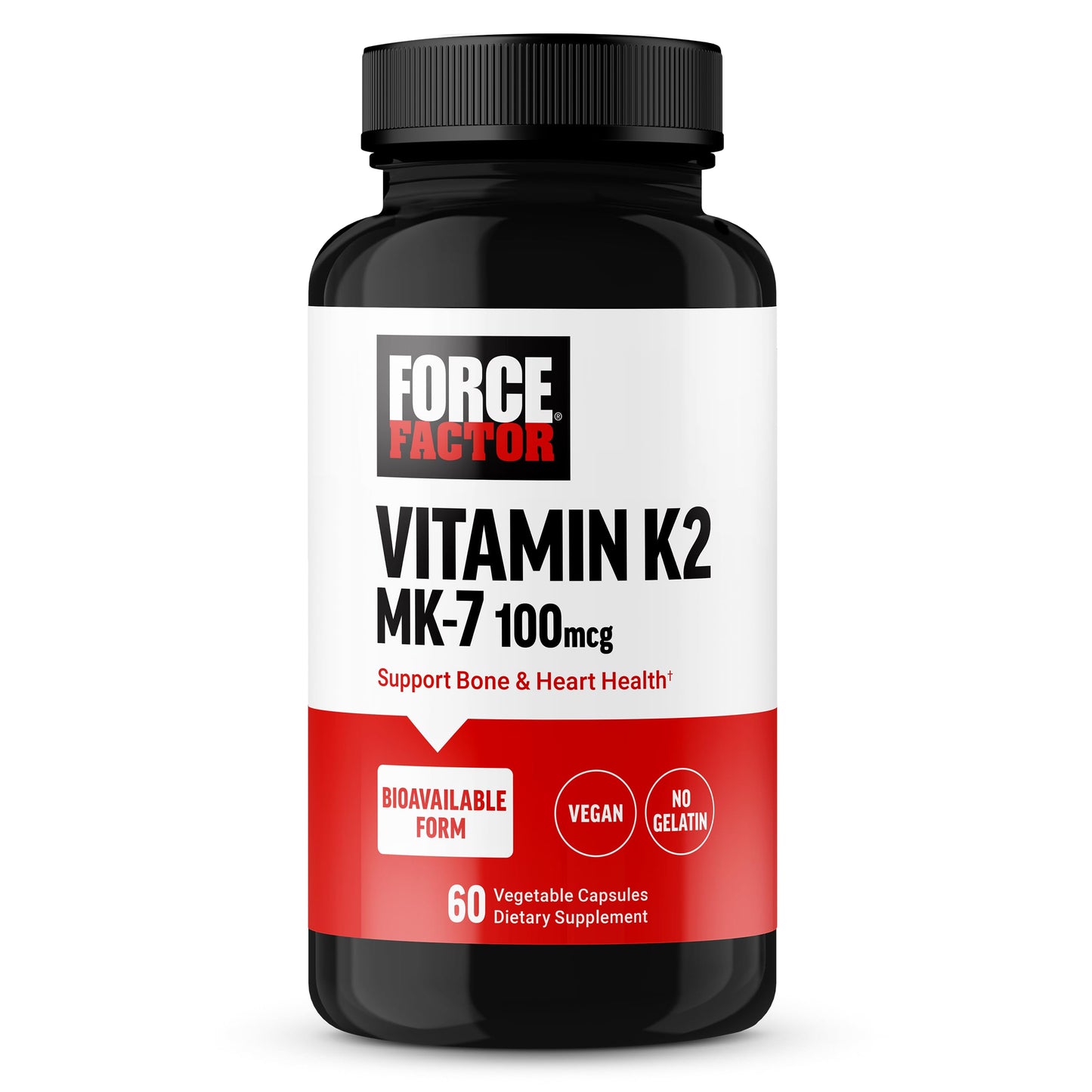Force Factor MK-7 Vitamin K2 100mcg 60 Capsules