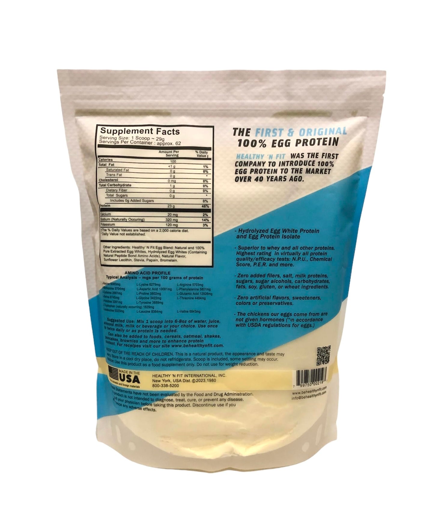 Healthy 'N Fit 100% Egg Protein Vanilla Powder, 64 Servings
