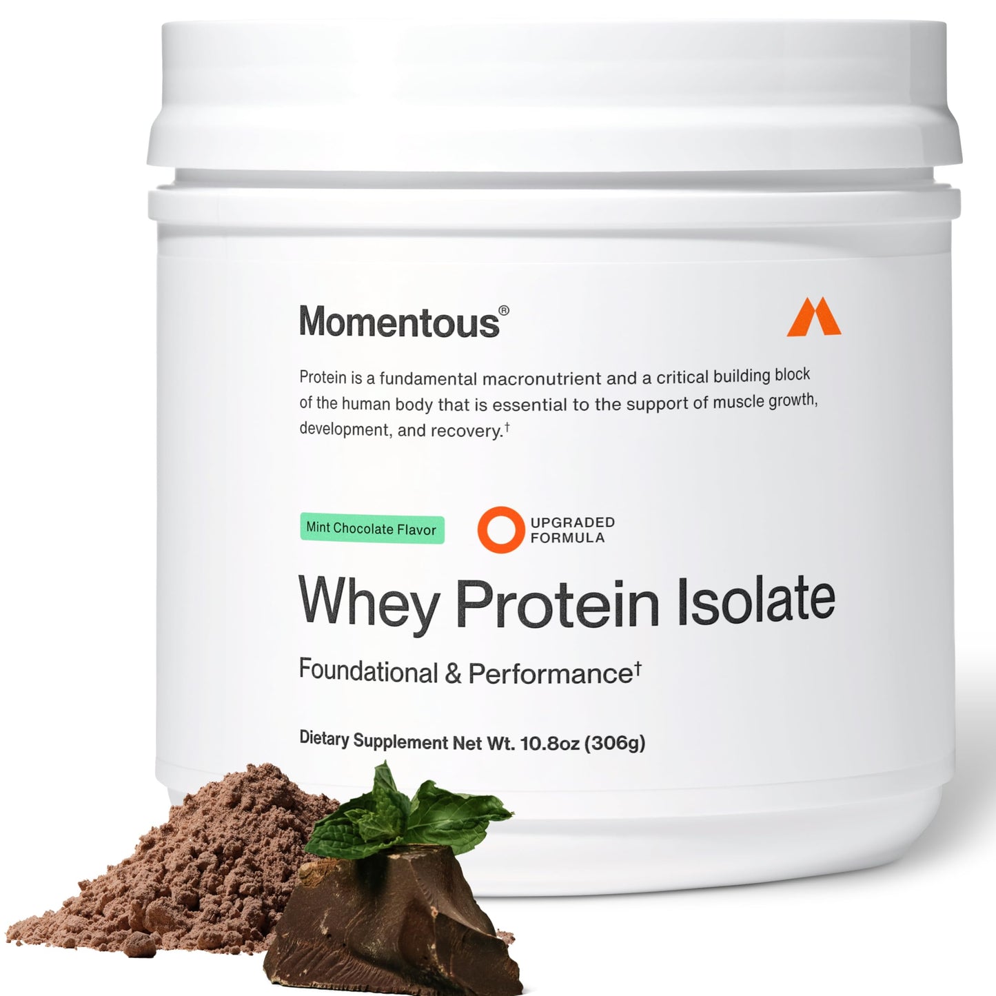 Momentous Essential Grass-Fed Whey Protein Powder, 12 Servings