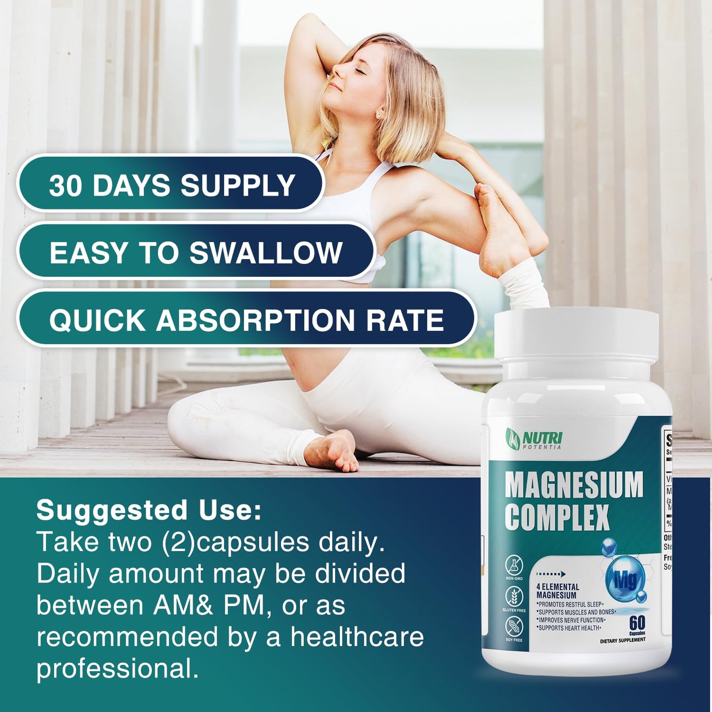 NUTRI POTENTIA Magnesium Complex 60 Capsules