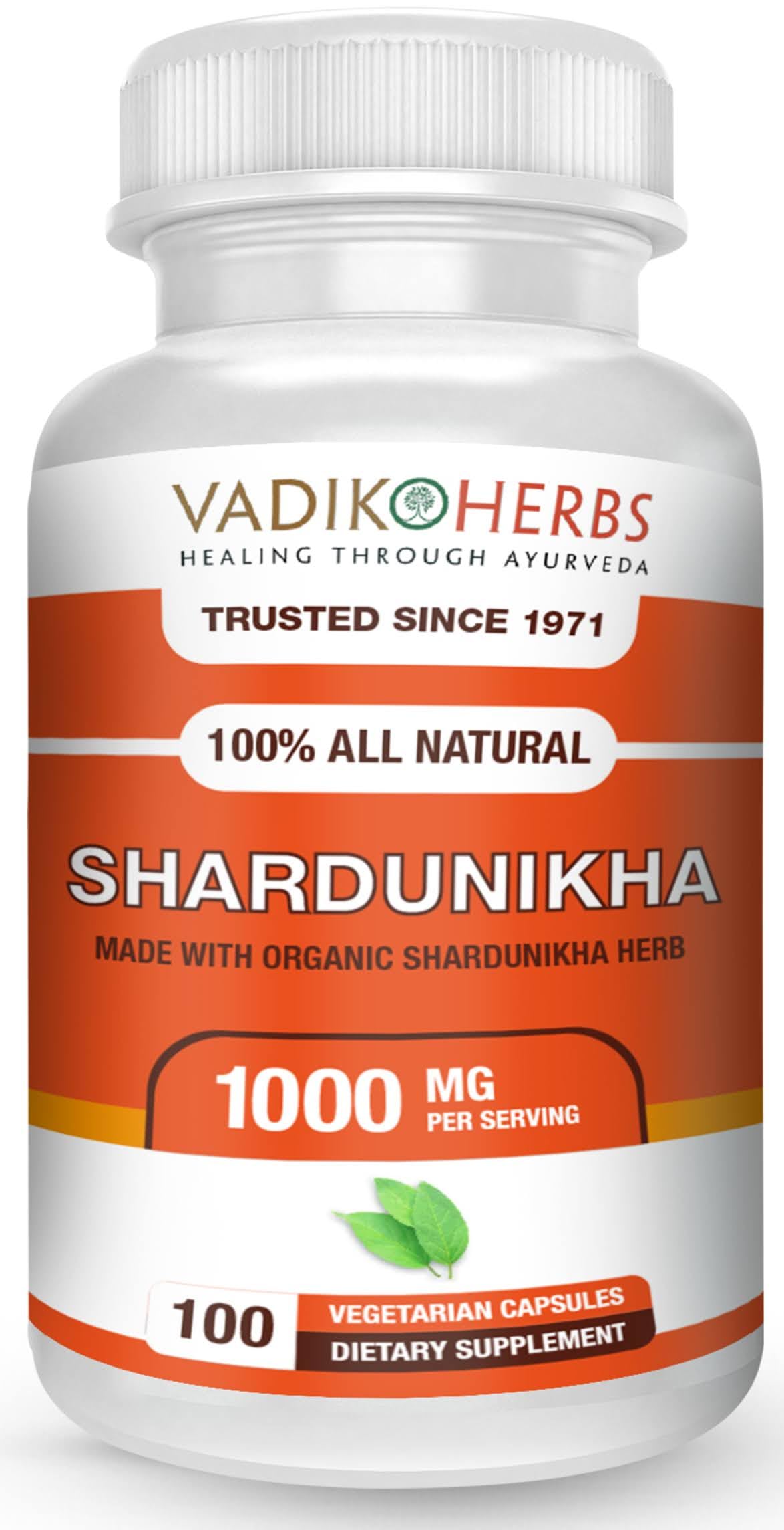 Vadik Herbs Certified Organic Shardunika (Gymnema sylvestre, Gurmar) Capsule, 100 Count