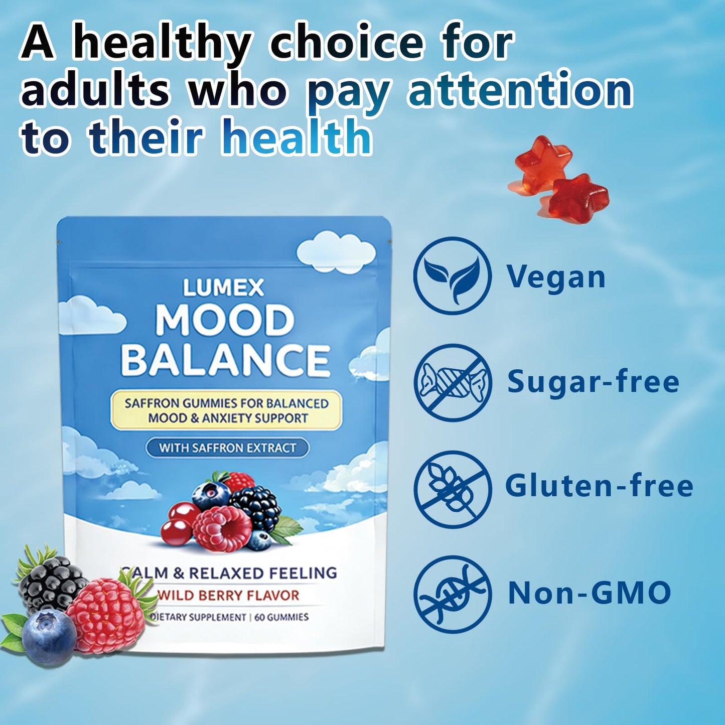 Purebite Lumex-Mood Balance Saffron Gummies 60 Count