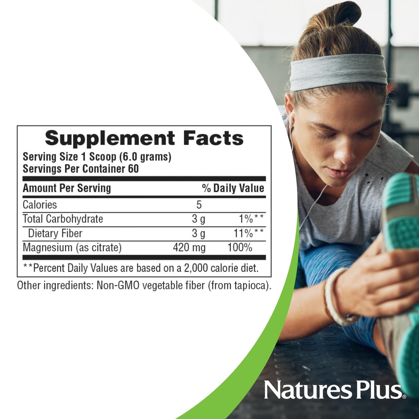 NaturesPlus KalmAssure Magnesium Powder 25.6 oz