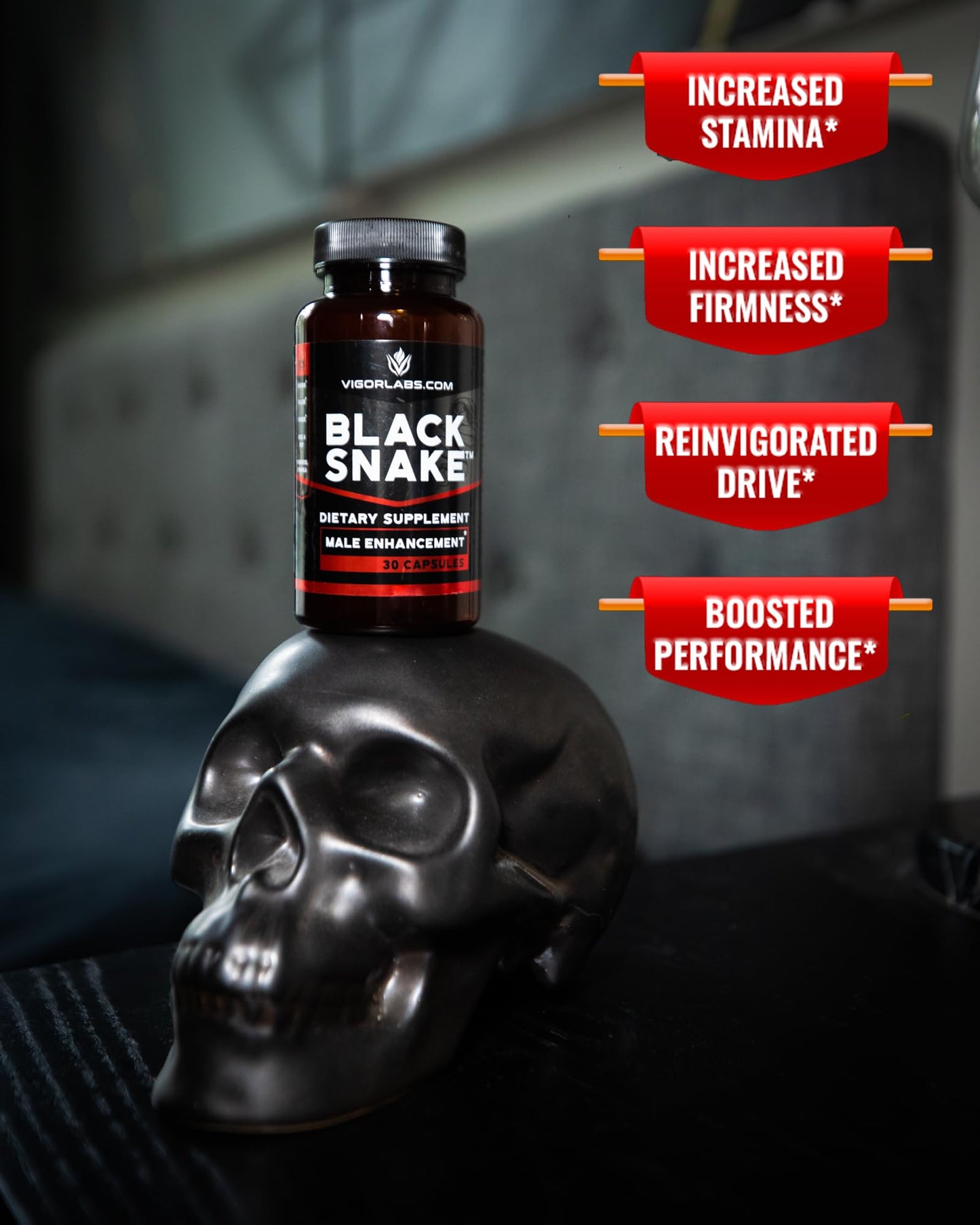 Vigor Labs Black Snake Male Enhancement Capsules, 30 Capsules