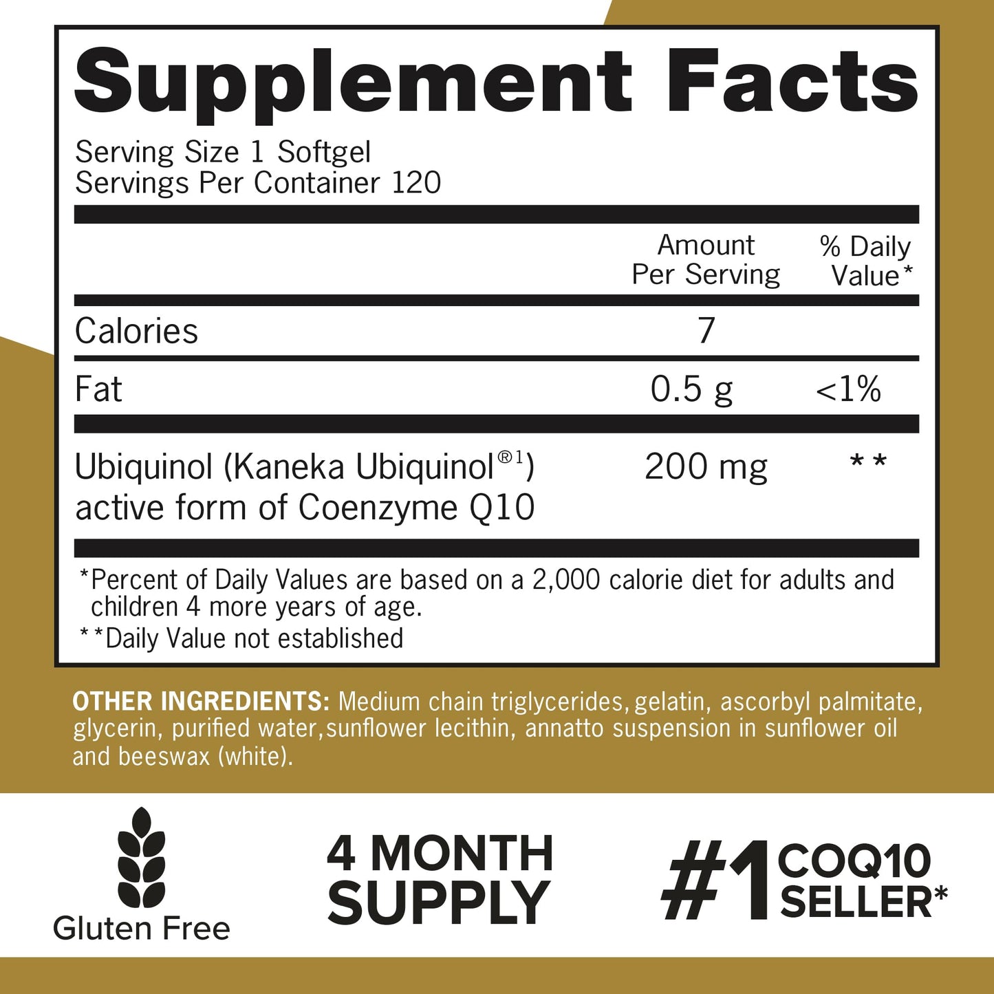 Qunol Ubiquinol CoQ10 200mg Softgels, 120 Count