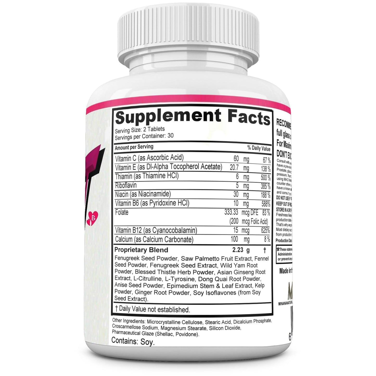 MINANATURALS Bust Blast Loaded Increase Breast Size Fast Female Breast Enhancement - Bigger Boobs and Butt Pills, 60 Tablets