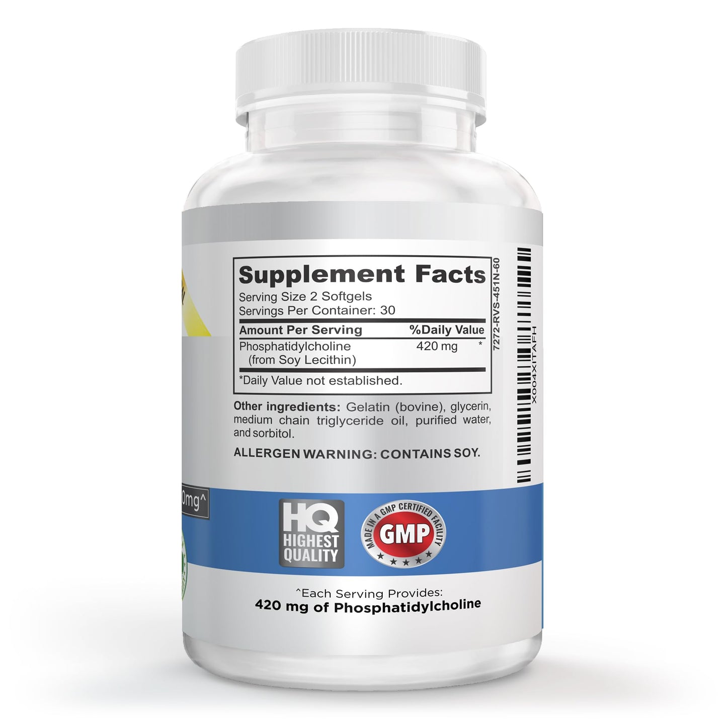 Vitalité Now! Choline Phosphatidylcholine Softgels 420mg, 60 Count