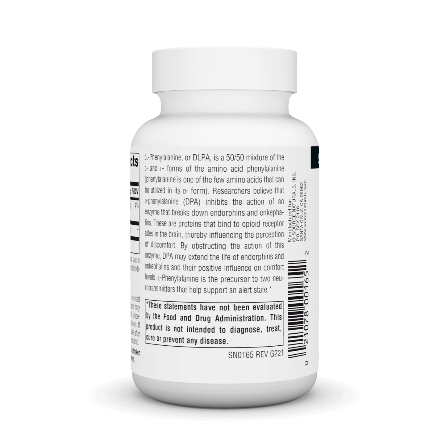 Source Naturals DLPA DL-Phenylalanine 750 mg Tablet, 60 Tablets