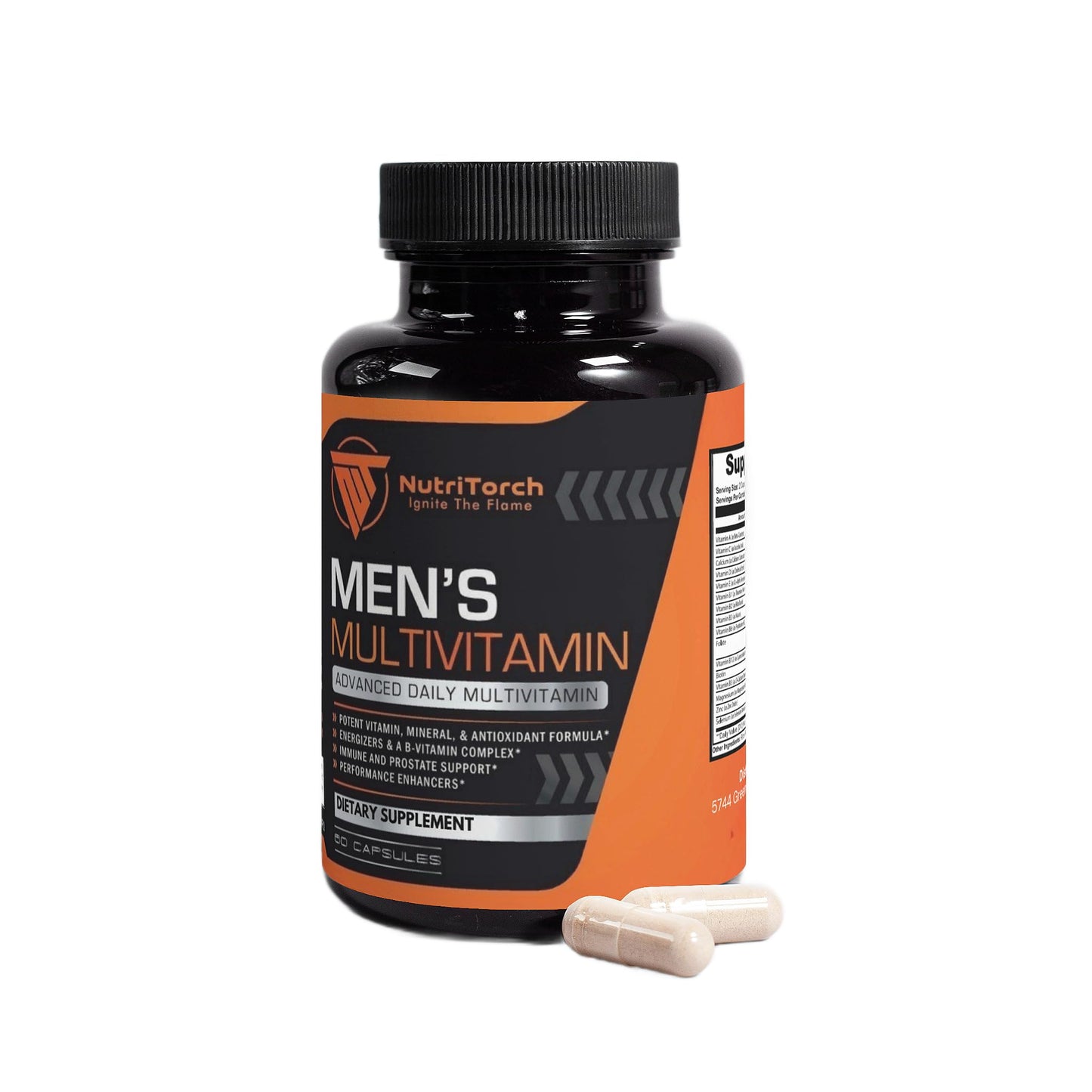 NutriTorch Multivitamin for Men – Adult Dietary Supplement with Vitamins A, C & D, Minerals & Antioxidants for Immune Support, Increased Energy & Mental Alertness Capsule 60 Count