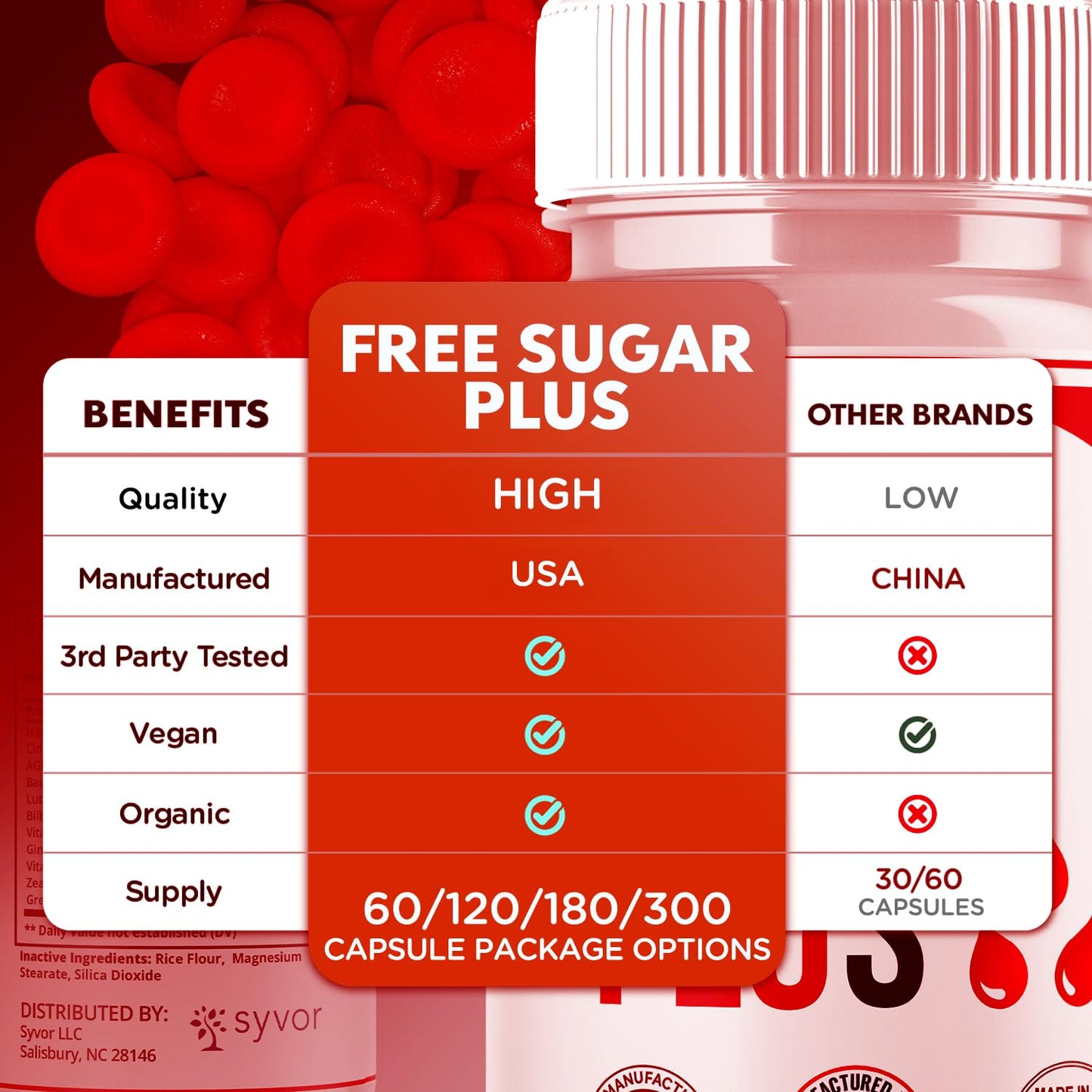 Syvor Free Sugar Plus Capsules 60 Count