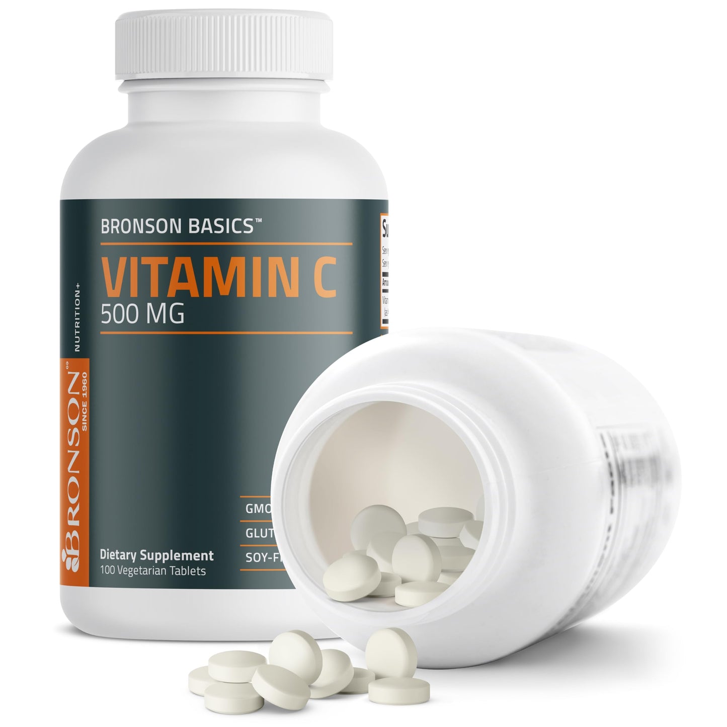 Bronson Vitamin C 500 mg Tablets, 100 Count