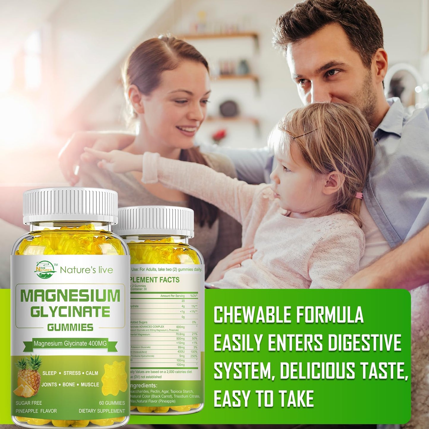 Nature's live Magnesium Glycinate Gummies 120 Gummies