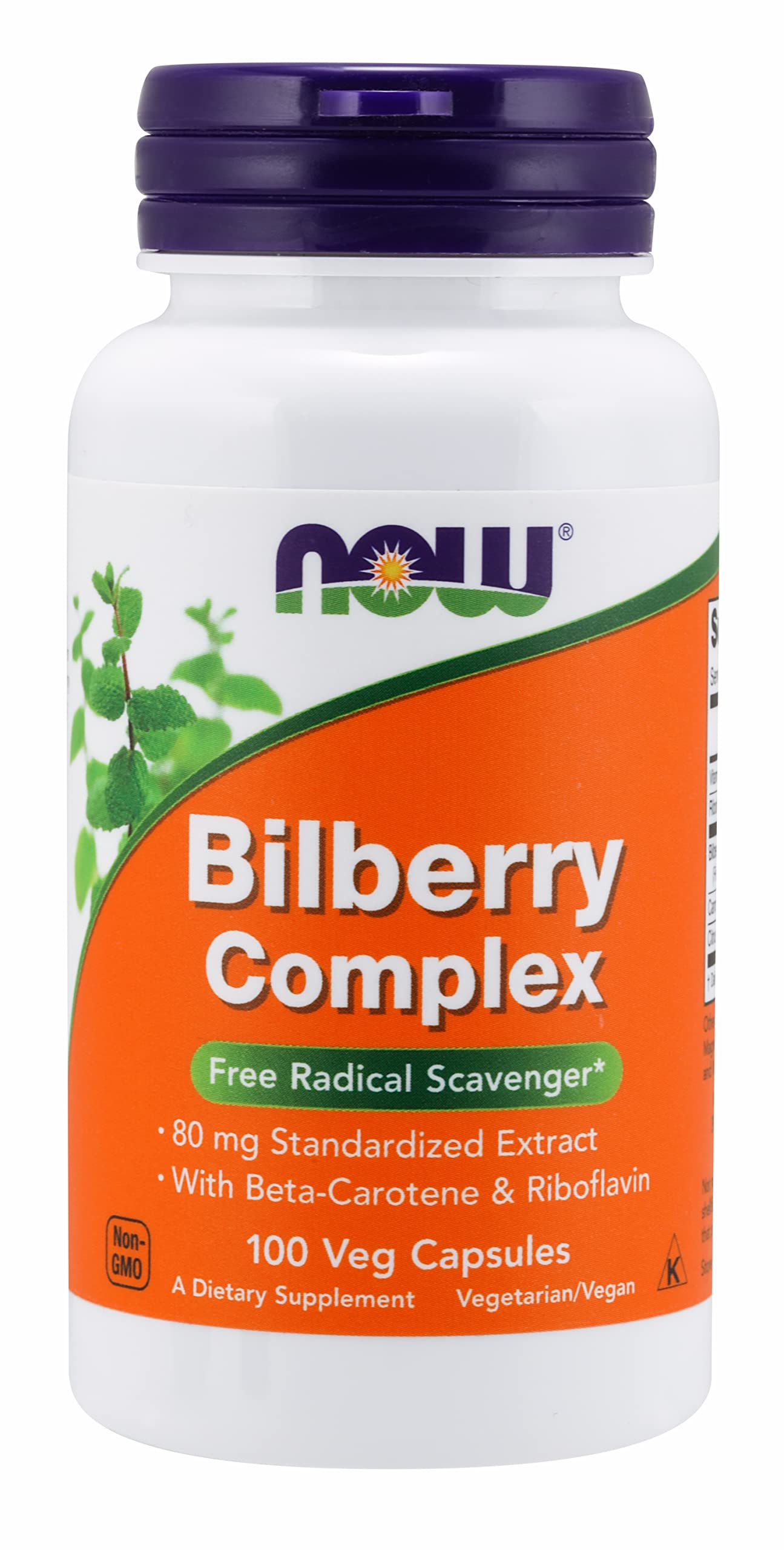NOW Foods Bilberry Complex 80mg Capsule, 100 Veggie Caps