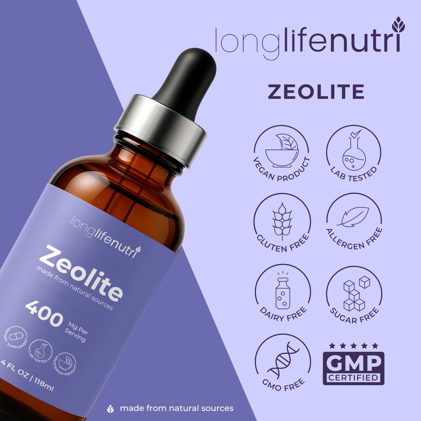 LongLifeNutri Zeolite Clinoptilolite Capsules, 120 Count