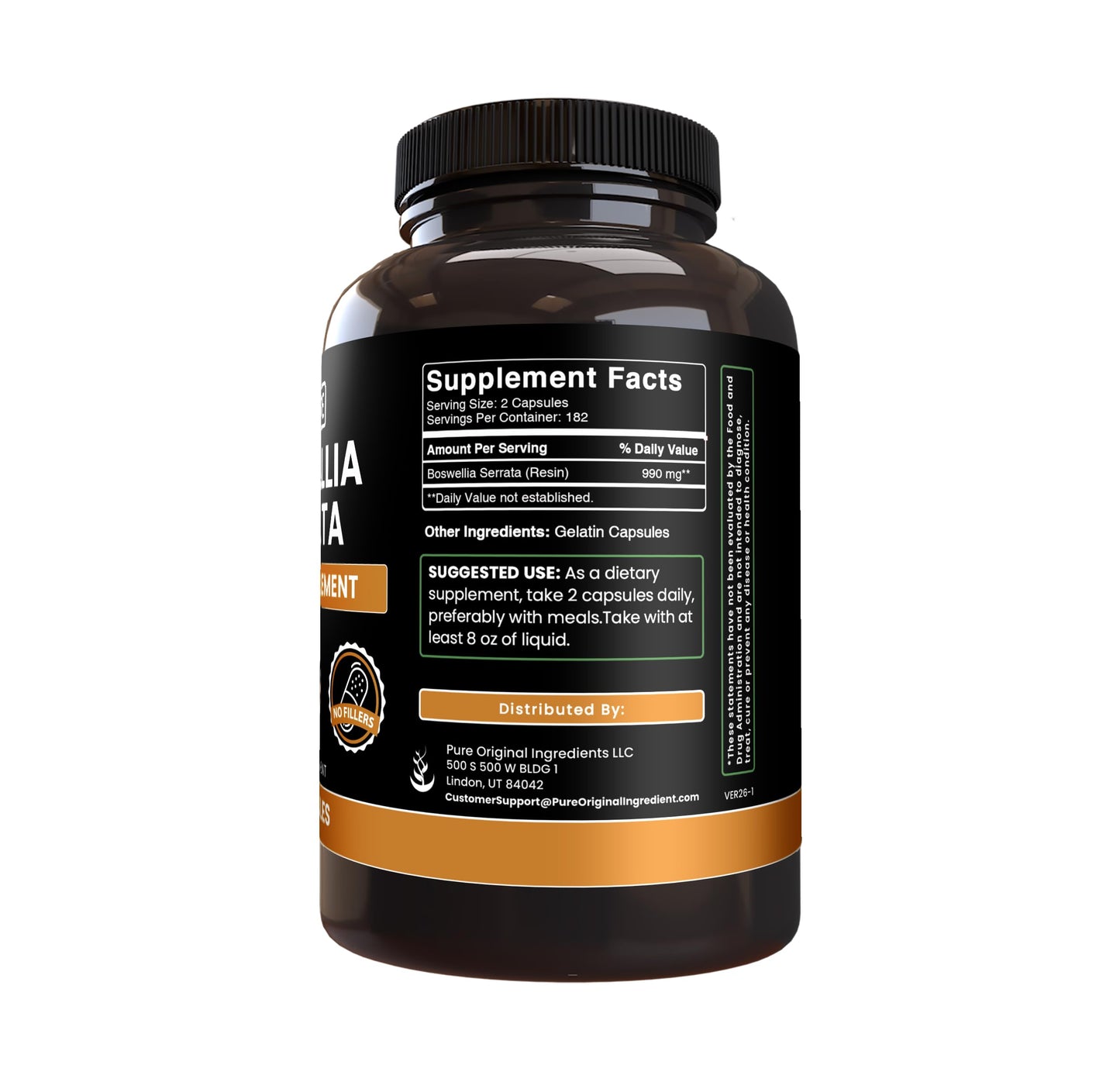 PURE ORIGINAL INGREDIENTS Boswellia Serrata Capsules 365