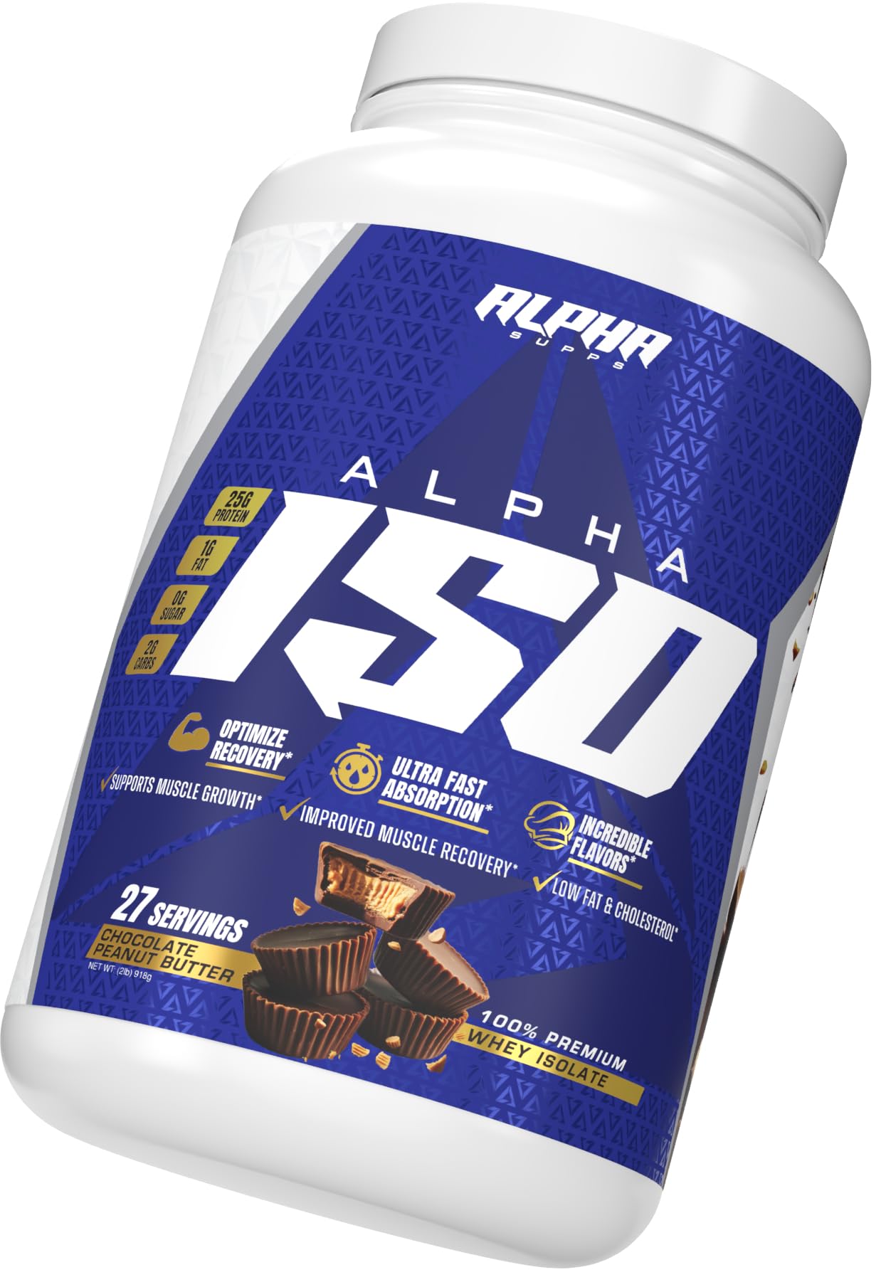 Alpha Supps ISO Low Carb 100% Whey Protein Isolate Powder, 32 Servings