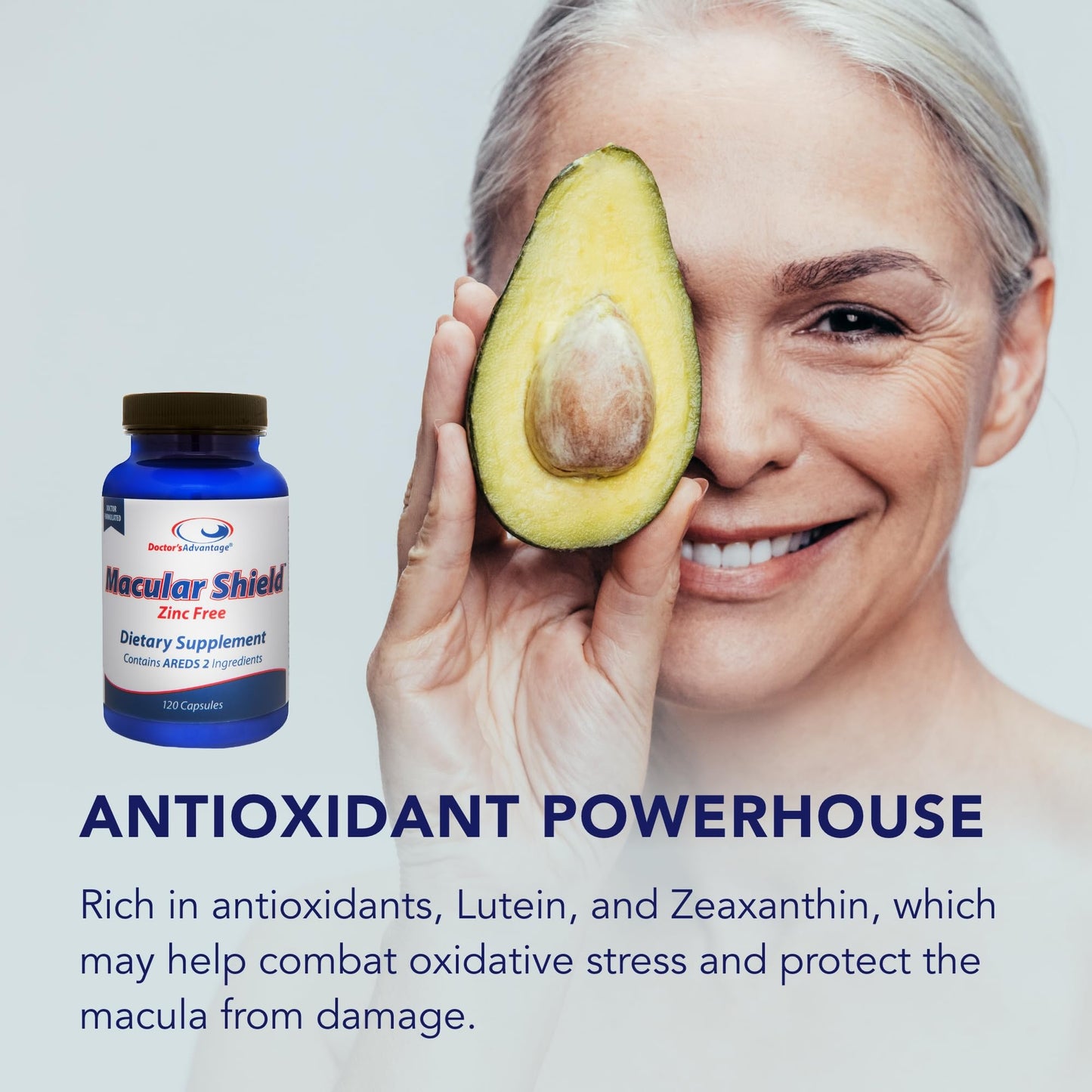Doctor's Advantage Eye Shield Zinc-Free Vitamins Capsules - 120 Capsules with Lutein & Zeaxanthin (AREDS-2) for Age-Related Eye Support