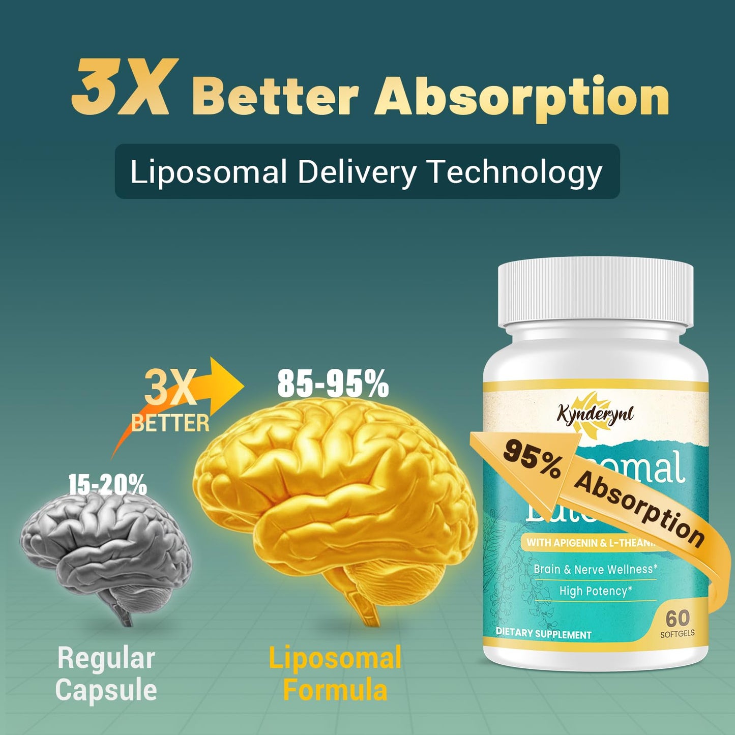 Kynderynl Liposomal Luteolin 200mg 60 Softgels