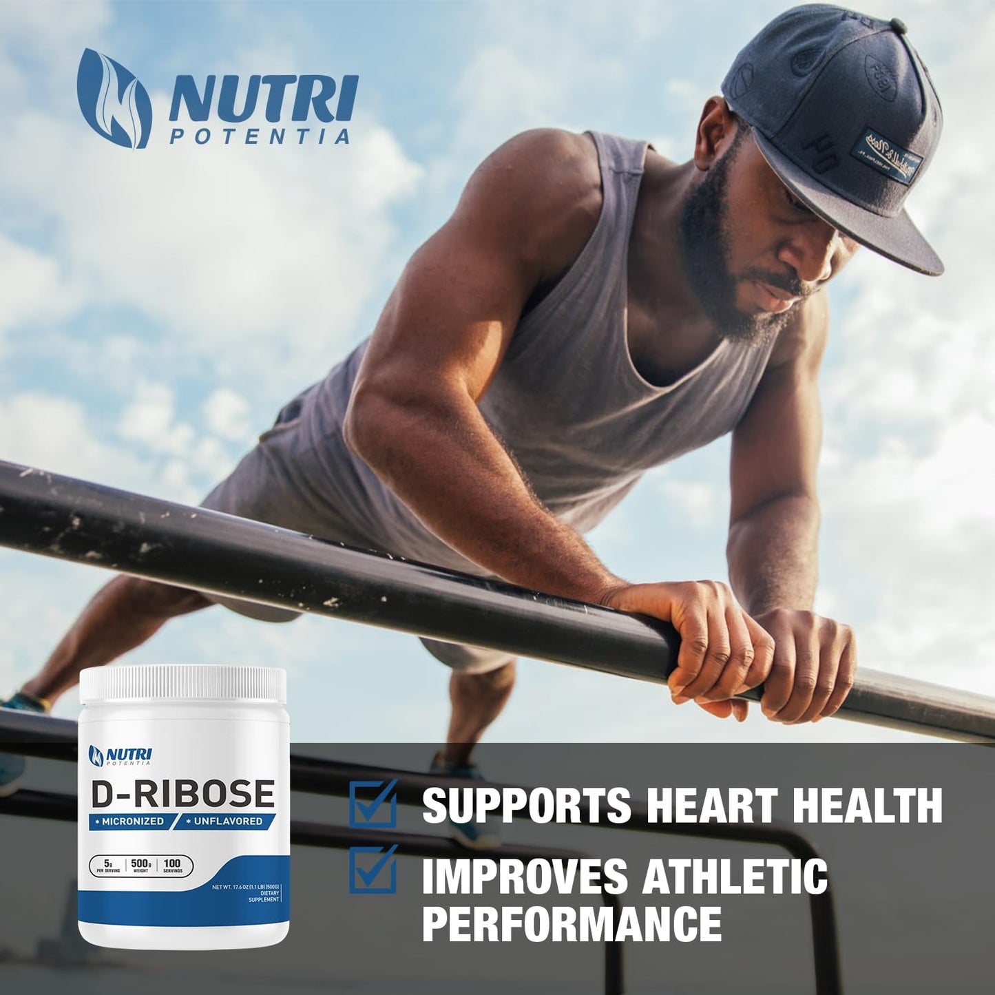 NUTRI POTENTIA Pure D-Ribose Powder, 1.1 lb