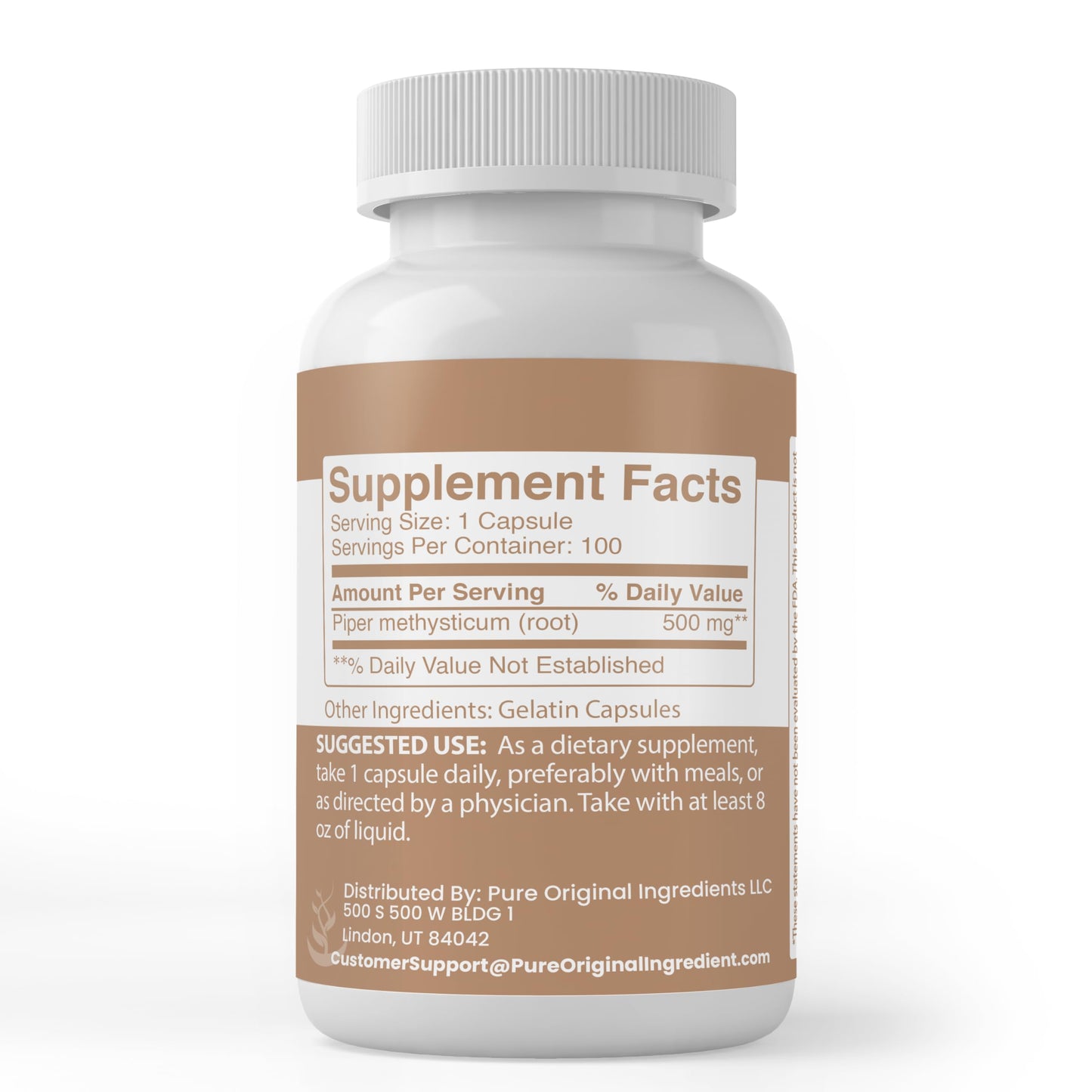 PURE ORIGINAL INGREDIENTS Kava Kava Extract Capsules, 100