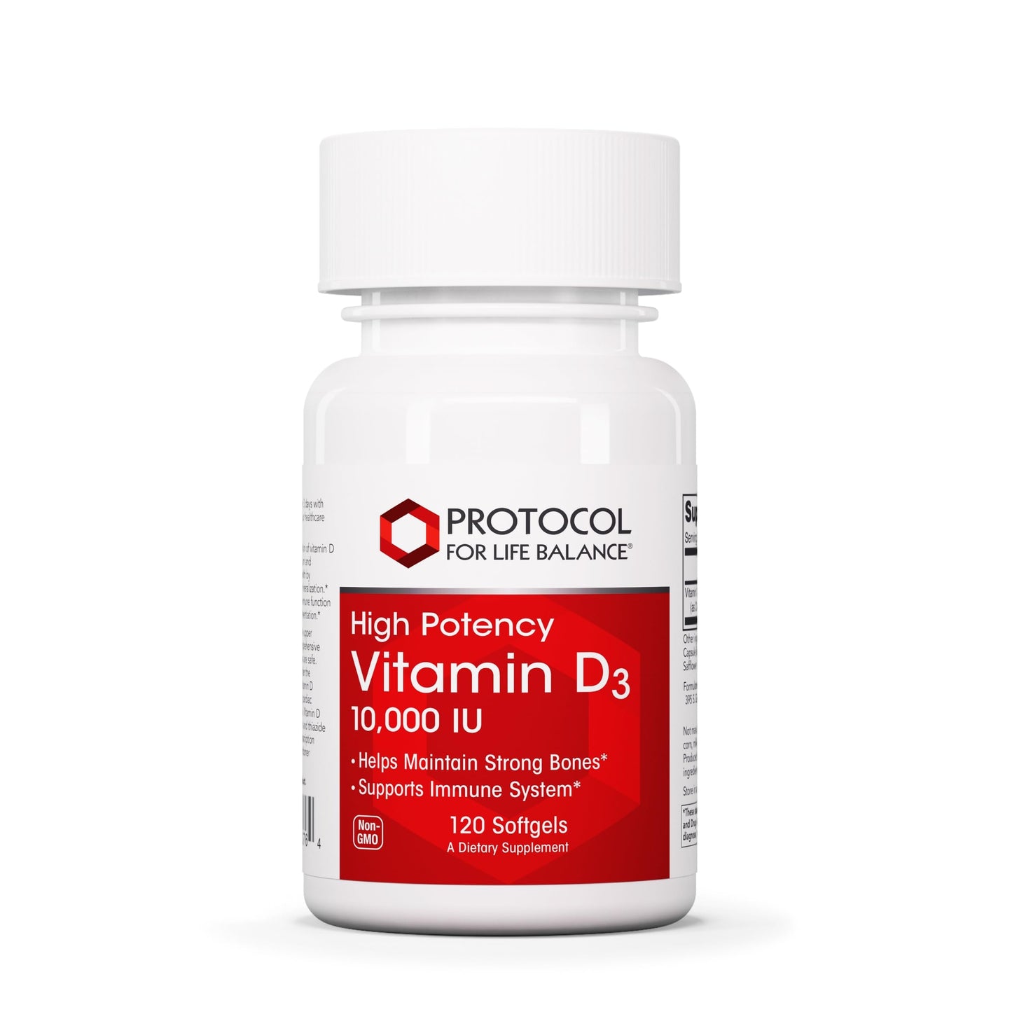 Protocol for Life Balance Vitamin D3 10,000 IU Softgels 120 Count