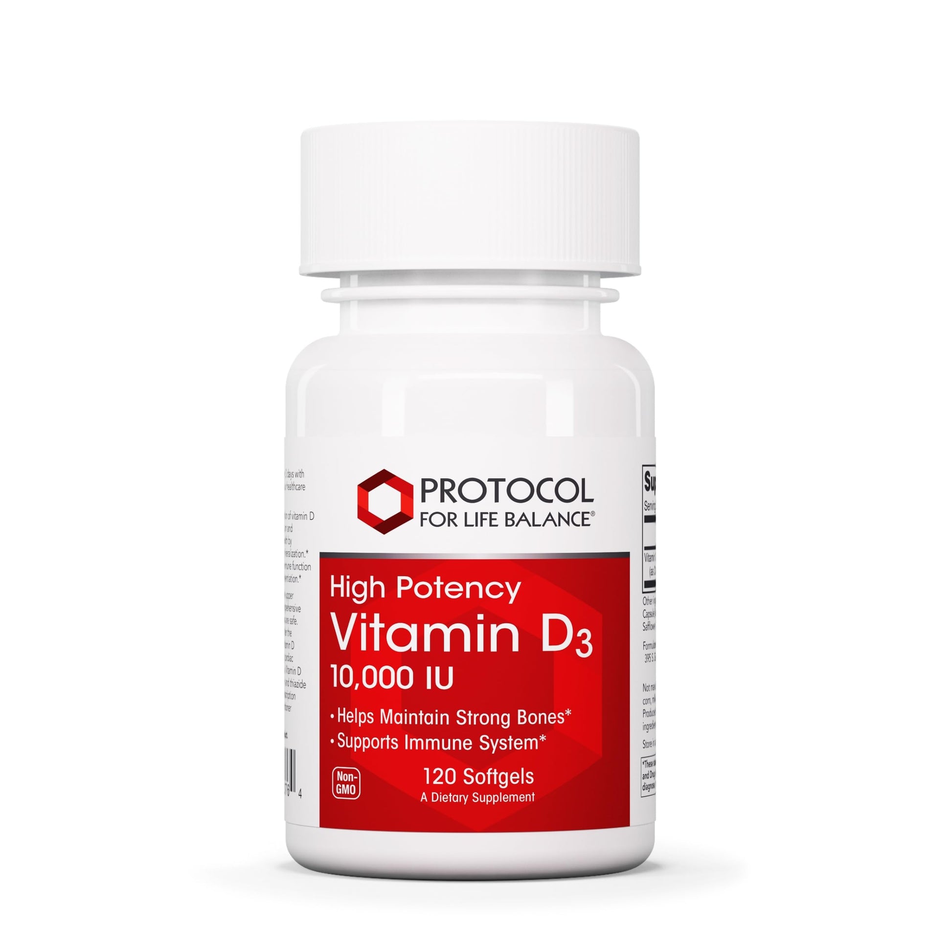 Protocol for Life Balance Vitamin D3 10,000 IU Softgels 120